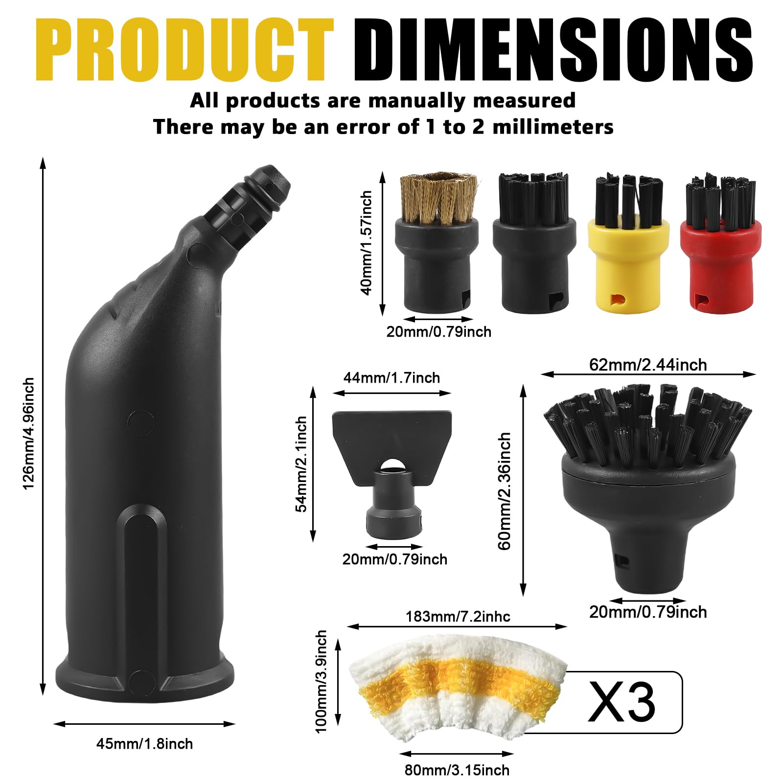 Lot de 10 pièces pour nettoyeur vapeur Kärcher - Accessoires de rechange pour nettoyeur à vapeur - Accessoires pour nettoyeur vapeur Kärcher Easyfix SC1 SC2 SC3 SC4 SC5