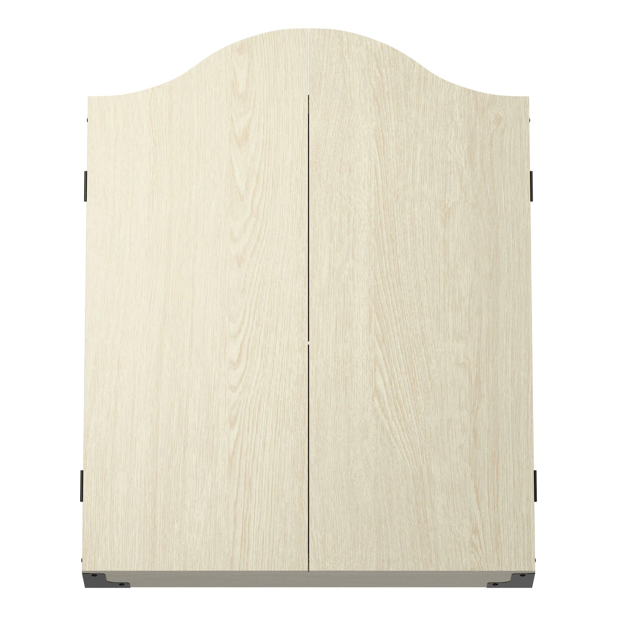 KOTO - Armoire à Fléchettes en Chêne Clair (63 cm x 49 cm x 8,5 cm) INCL. 2 Tableaux Blancs de Score