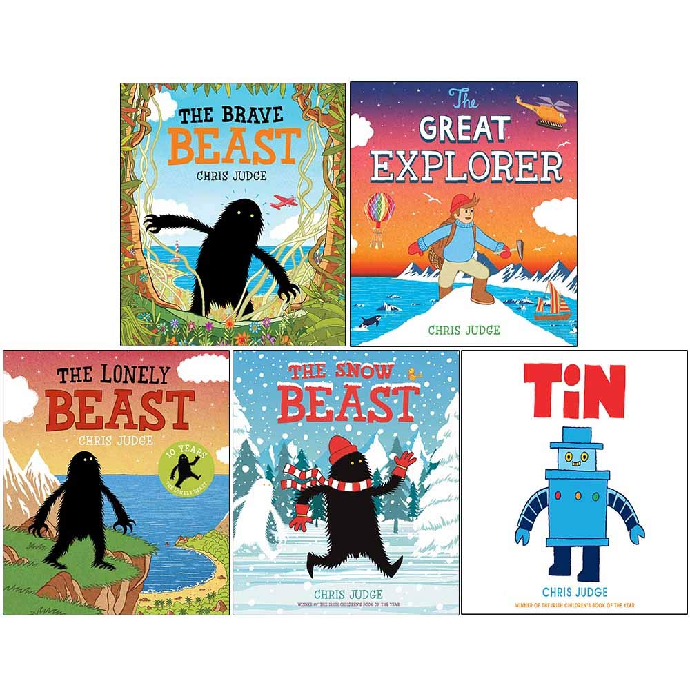 Chris Judge 5 Books Collection Set (The Brave Beast, The Great Explorer, The Lonely Beast, The Snow Beast, TiN)
