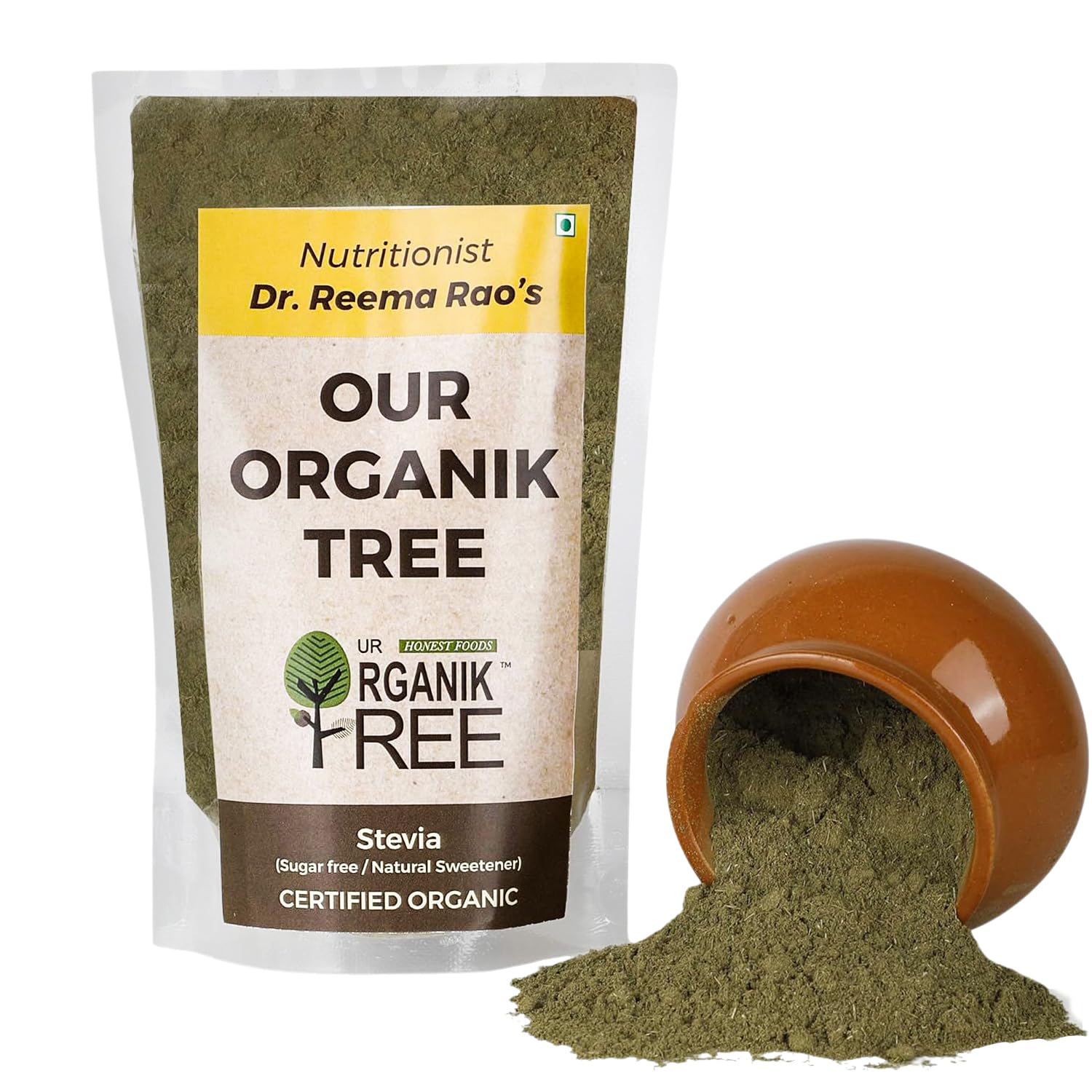 Our Organik Tree Certified Organic Stevia Leaves Powder | Sugar Free | Zero Calorie | Sugar Substitute | No GMO - Each 100gm (Pack of 2) (B0D8QN6YLY) Amazon Price History, Amazon Price Tracker