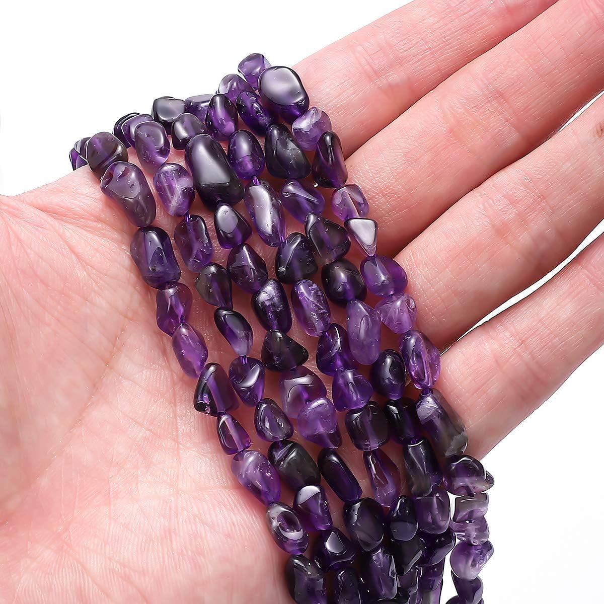 Irregular Natural Amethyst Crystal Stone Loose Semi Gemstone Beads for Jewelry Making 5-8mm 38cm Amethyst 5-8mm 38cm