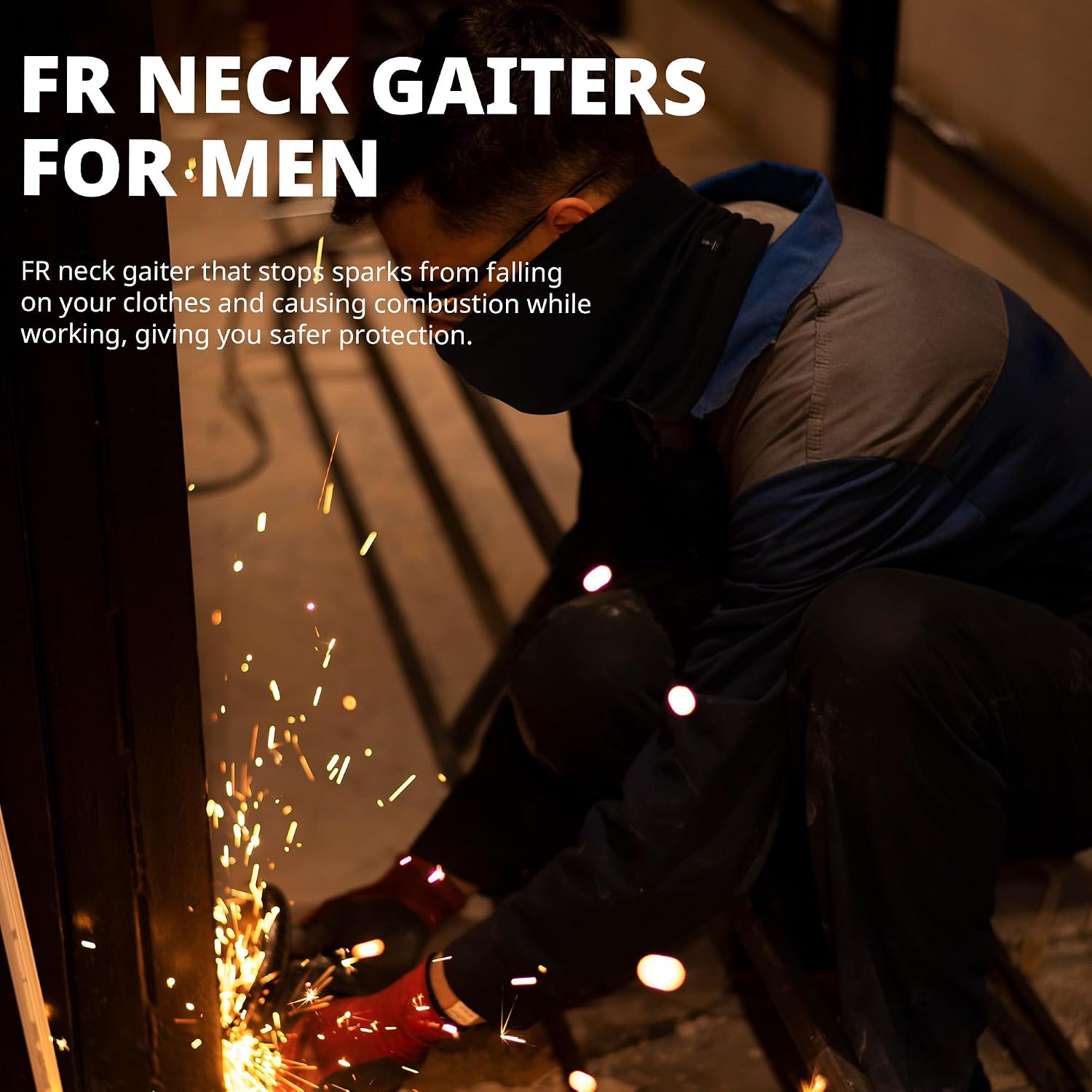 Mnauils FR Flame Resistant Face Mask 7oz FR Neck Gaiter NFPA2112 CAT2 for Welding Army Military Working