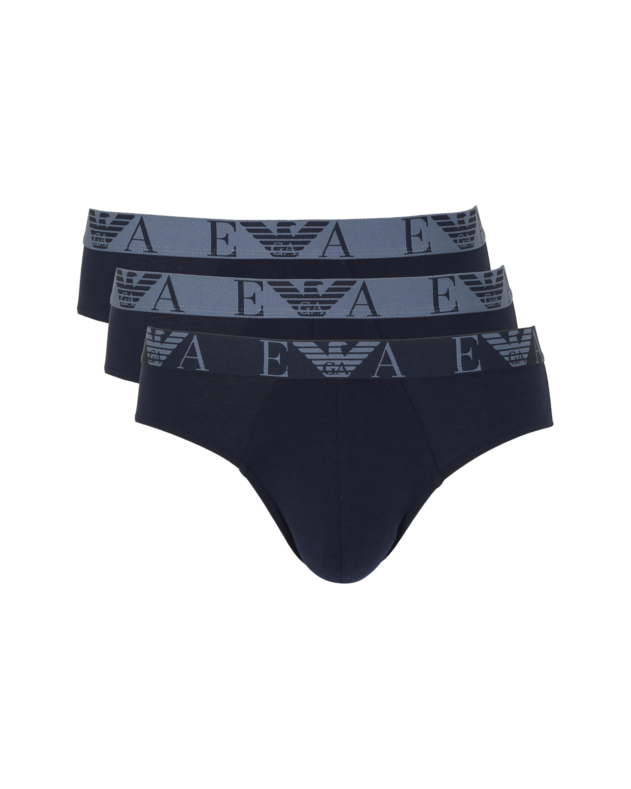 EMPORIO ARMANI Men's Bold Monogram 3-Pack Brief, Blue, XXL
