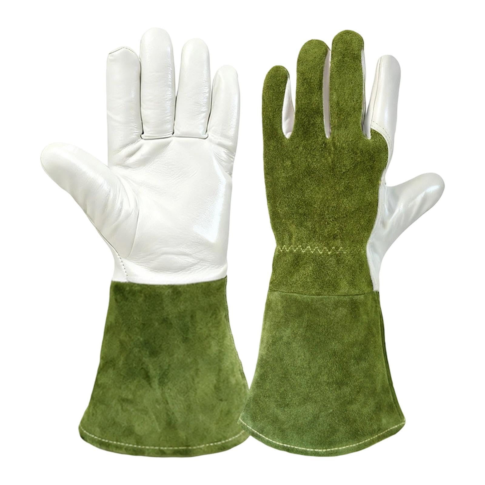 Guantes Largos Guantes Resistentes a Pinchazos Guantes Protectores para Forearm Guantes de Jardinería Hechos de Cuero Sintético para Manipulació, L