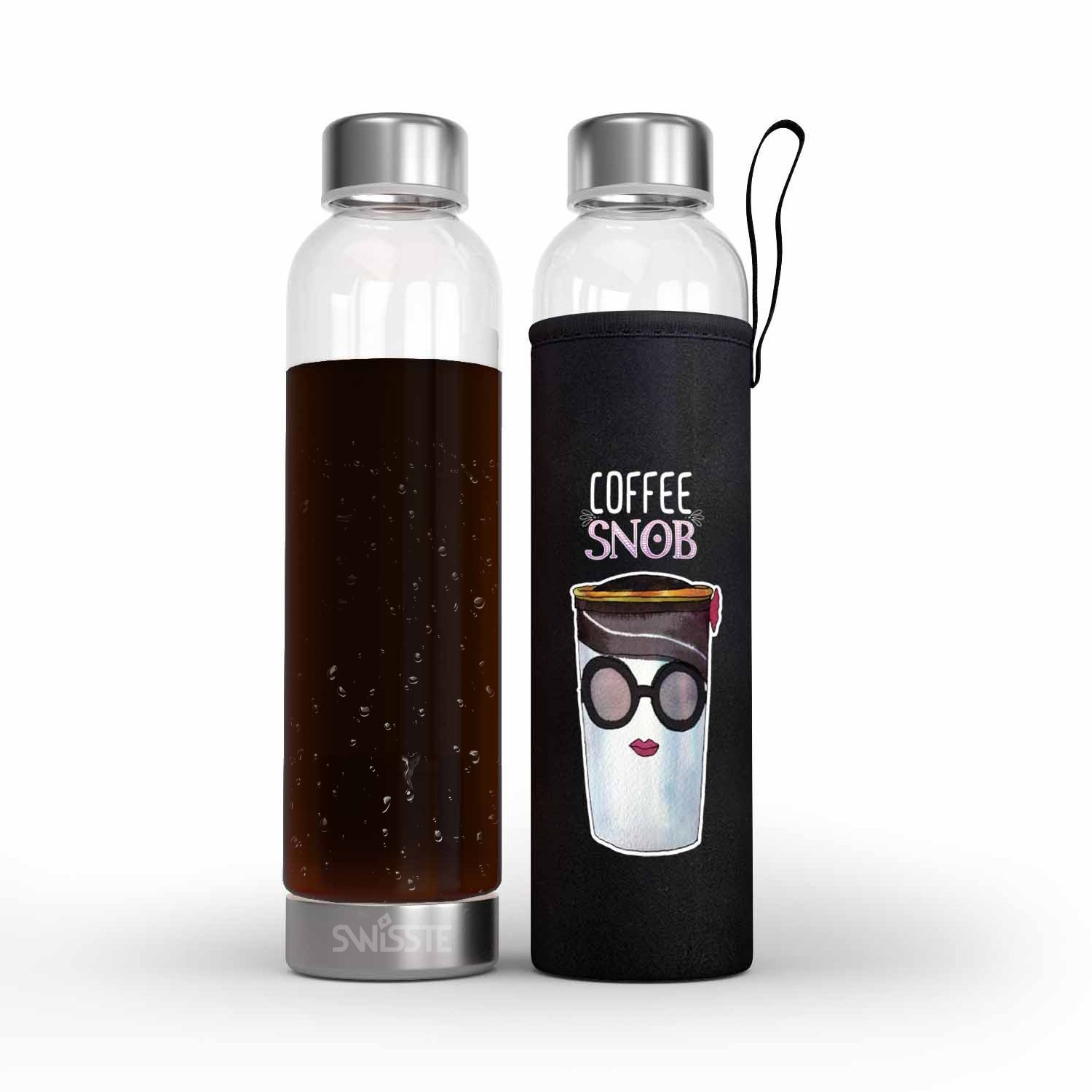 Cold Brew Coffee Maker Tea Infuser - 17 oz On-The-Go Size, Make Amazing Cold Brew Coffee and Tea with This Premium Durable - BPA Free Glass Bottle - Best for Gift