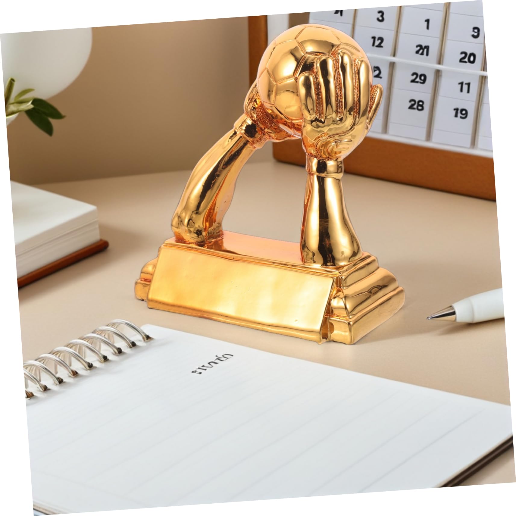 UPKOCH Fußball Trophäe Torwart Auszeichnung Resin Torhüter Handschuh und Ball Form Pokal Kompakt Robust Elegant für Büro Dekoration Fans und Schiedsrichter