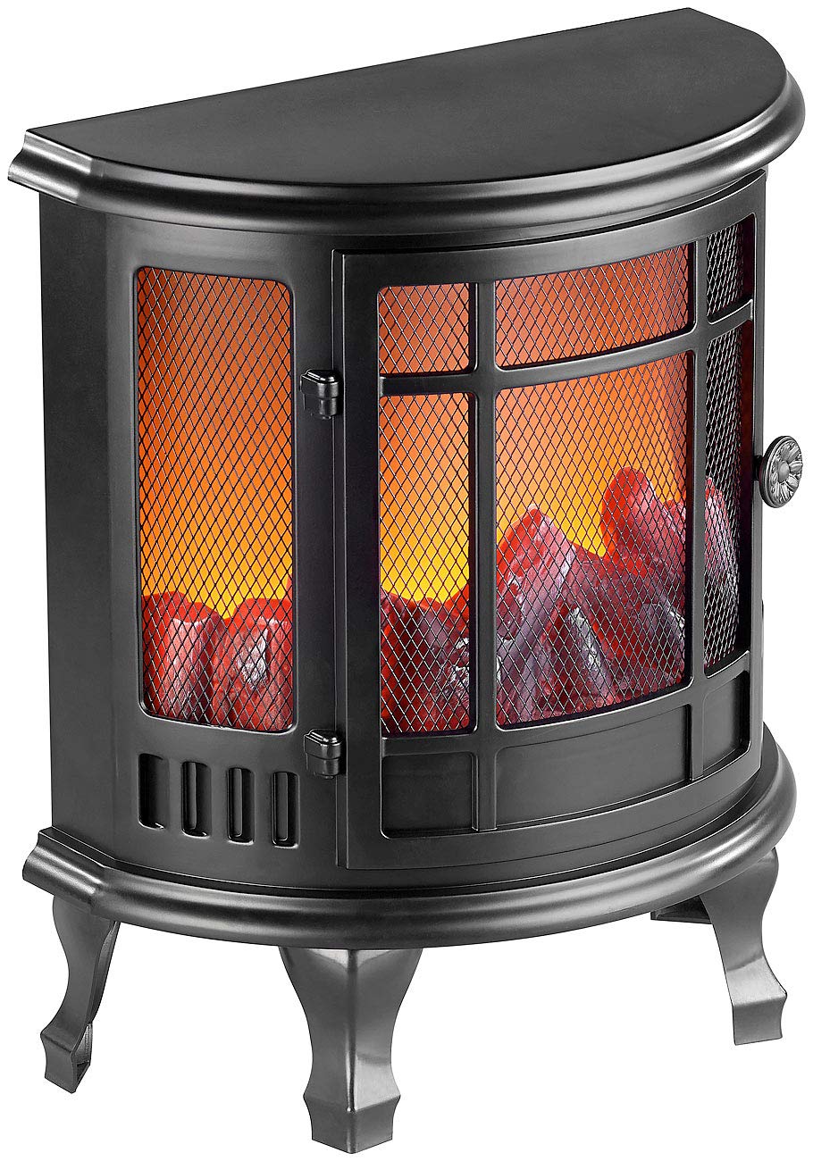 Carlo Milano Batterie-Kamin: 2er-Set Deko-Elektrokamine mit Flammen-Effekt, Batterie-Betrieb (Elektro-Deko-Kamin, LED ohne Heizfunktion, Kleiner)