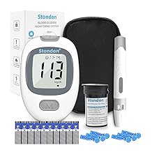 G430 Blood Glucose Monitor Kit, 50 Test Strips & 50 Lancets, 1 Control Solution, 1 Blood Sugar Monitor, 1 Lancing Device, Diabetes Testing Kit, No Coding, Large Display, Glucometer for Home Use