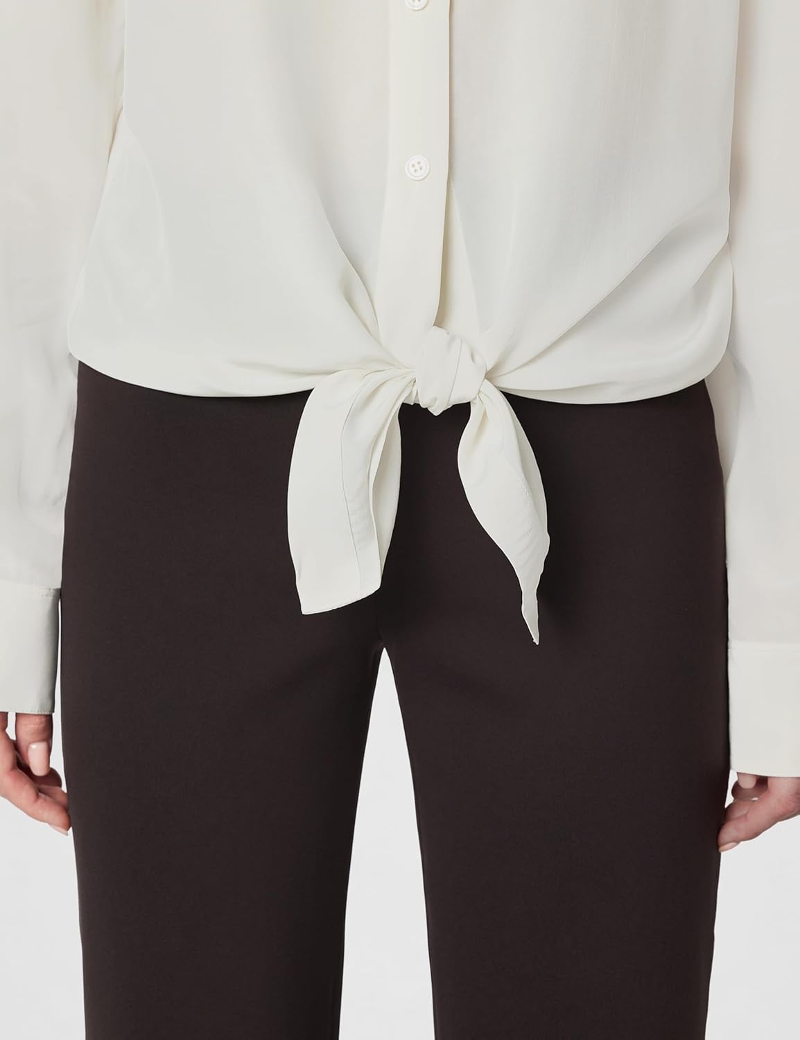 Theory Womens Button-Down Tie-Waist Blouse - Image 5