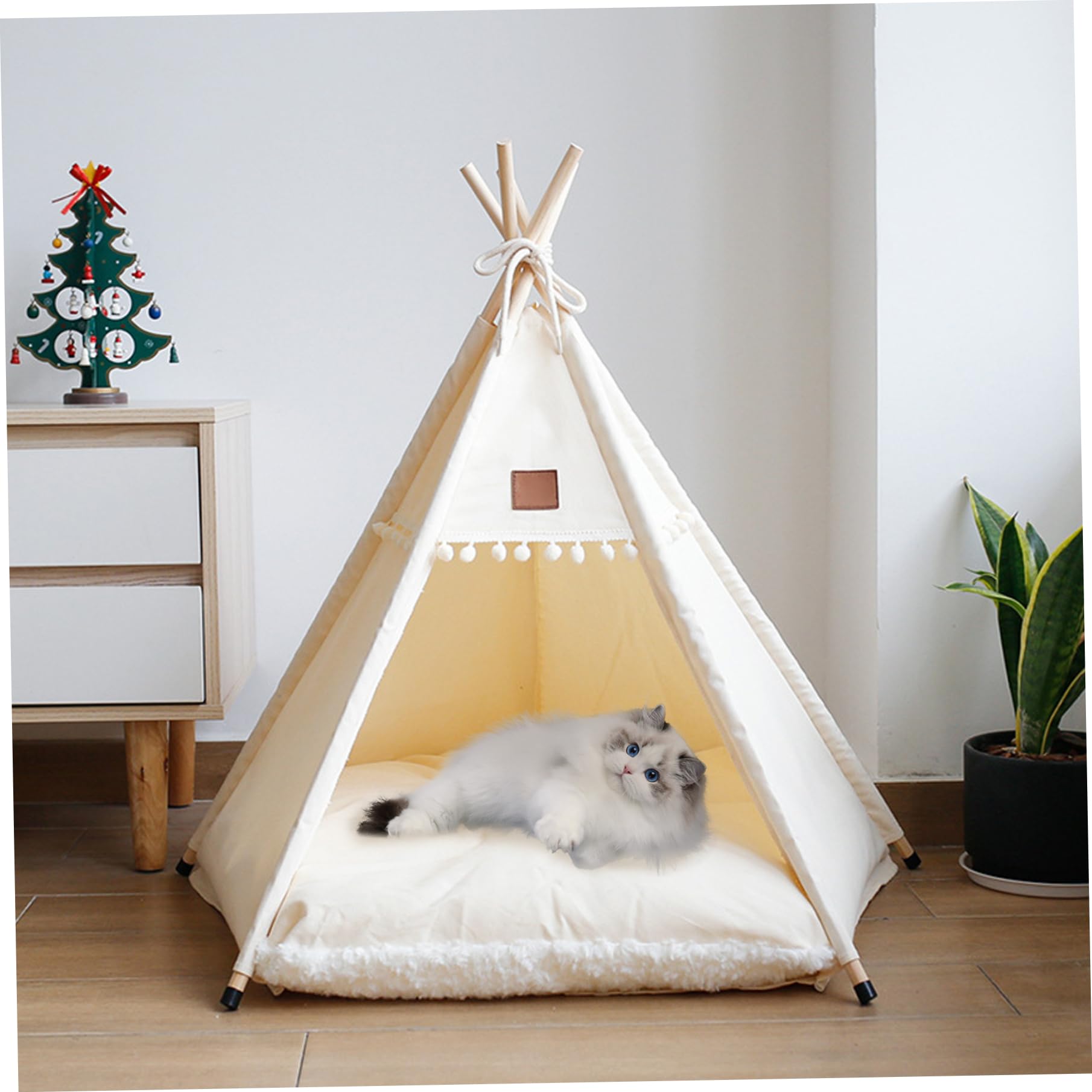 Tende per cani e gatti Teepee portatili per animali domestici con cuscino e piccola lavagna Cuccia per cani da interno lavabile alta 24 pollici per animali domestici di peso inferiore a 7 kg, Gartend