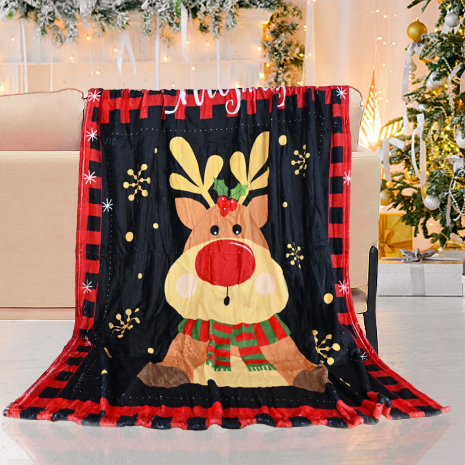 Couverture de Noël haut de gamme en flanelle douce et literie microfibre lit