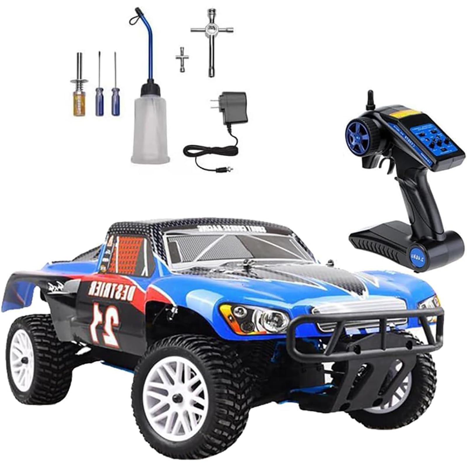 Amazon.co.jp: 1/10スケール ニトロRCカー、2.4GHz 4WD RTRトラック