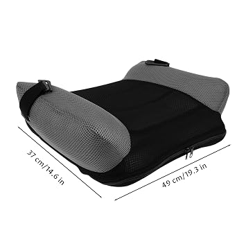 Car Booster Seat, 14.5x19in Backless Travel Booster Seats Inflatable & Portable Seat for Girls Boys, No Pump Required, Black