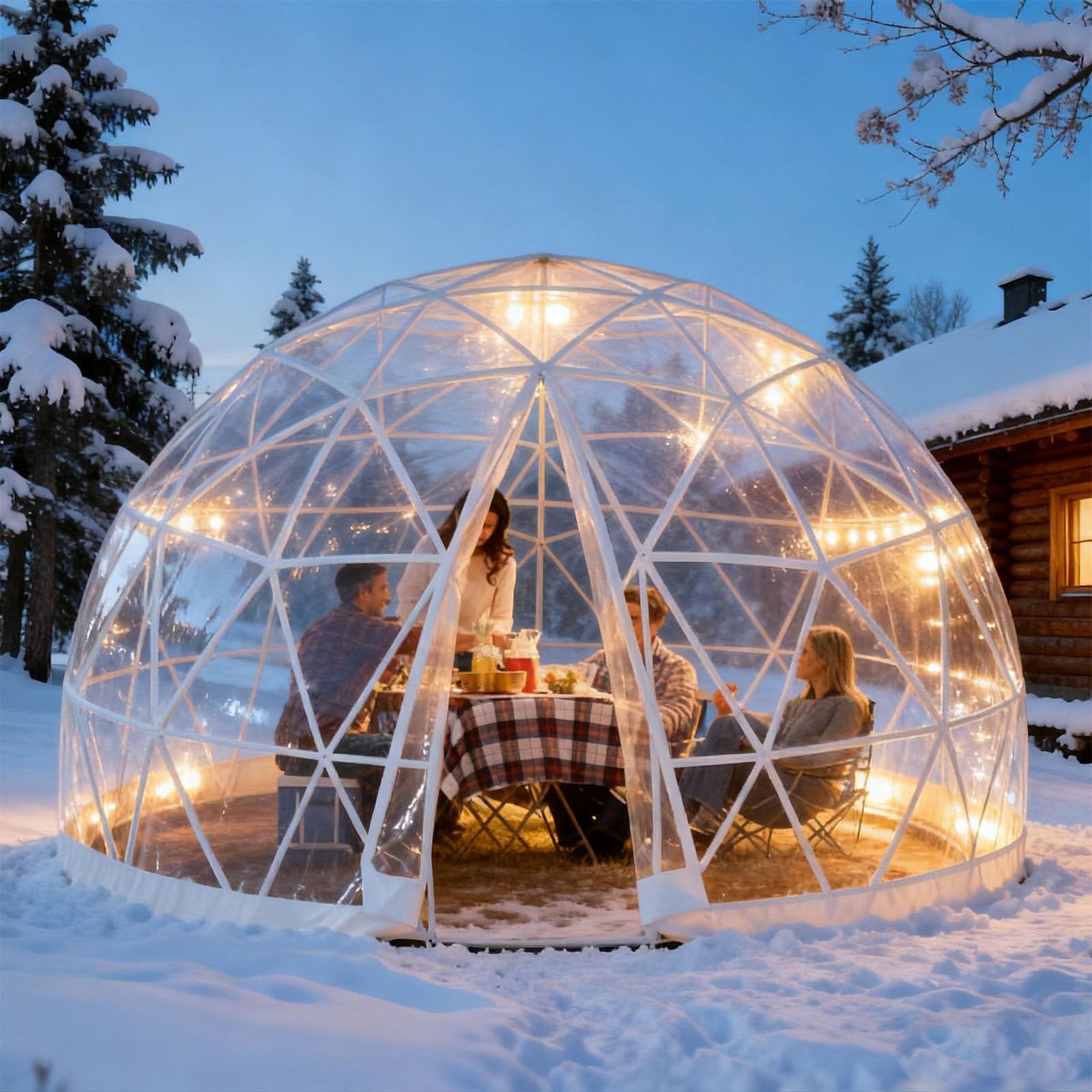 Zewnętrzny namiot kopułowy dla dorosłych, przezroczysty geodezyjny Igloo z widokiem 360° do ogrodu, na kemping, obserwację gwiazd i imprezy