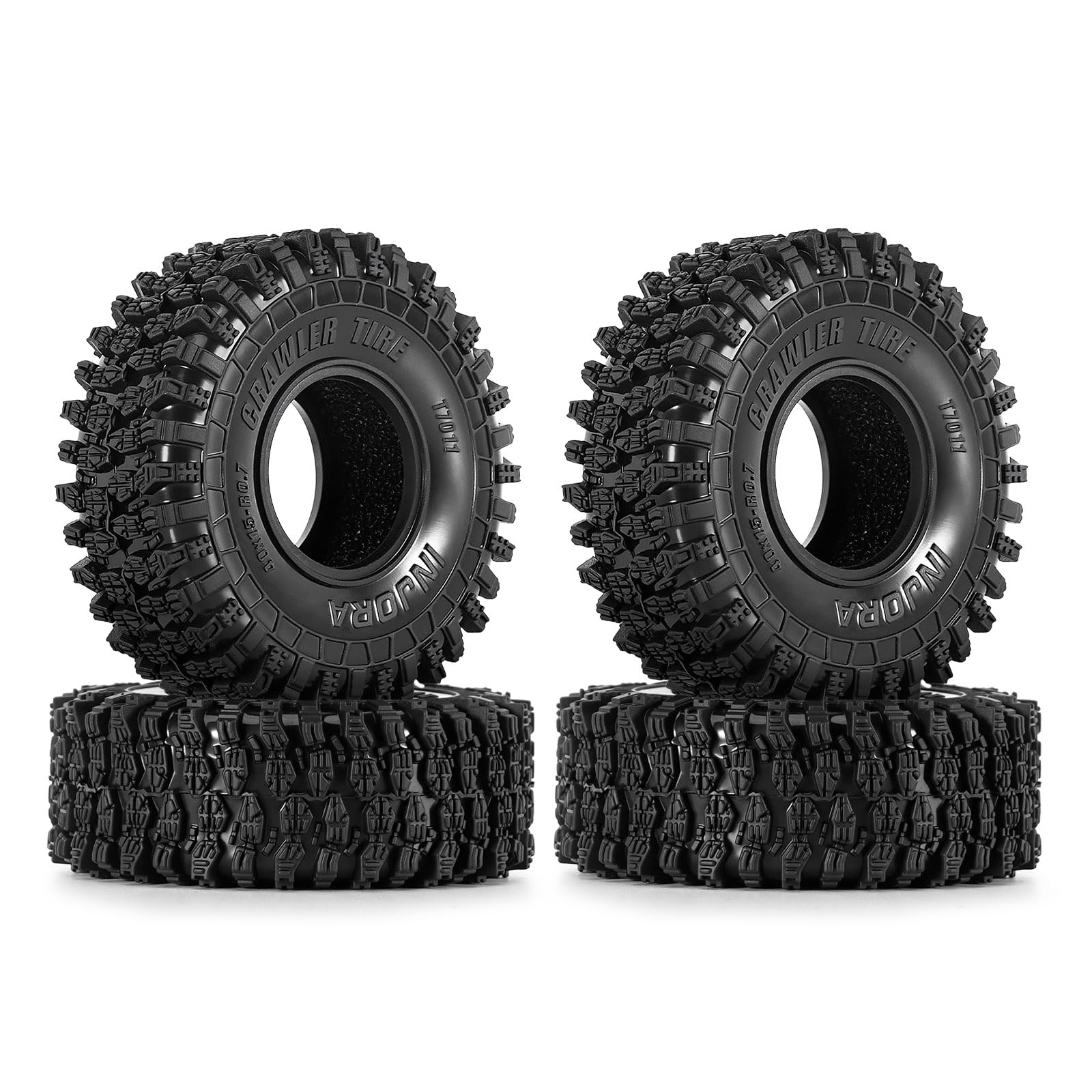 INJORA 0.7" Crawler Tires 40×15mm for 1/30 Axial SCX30 (T7011)