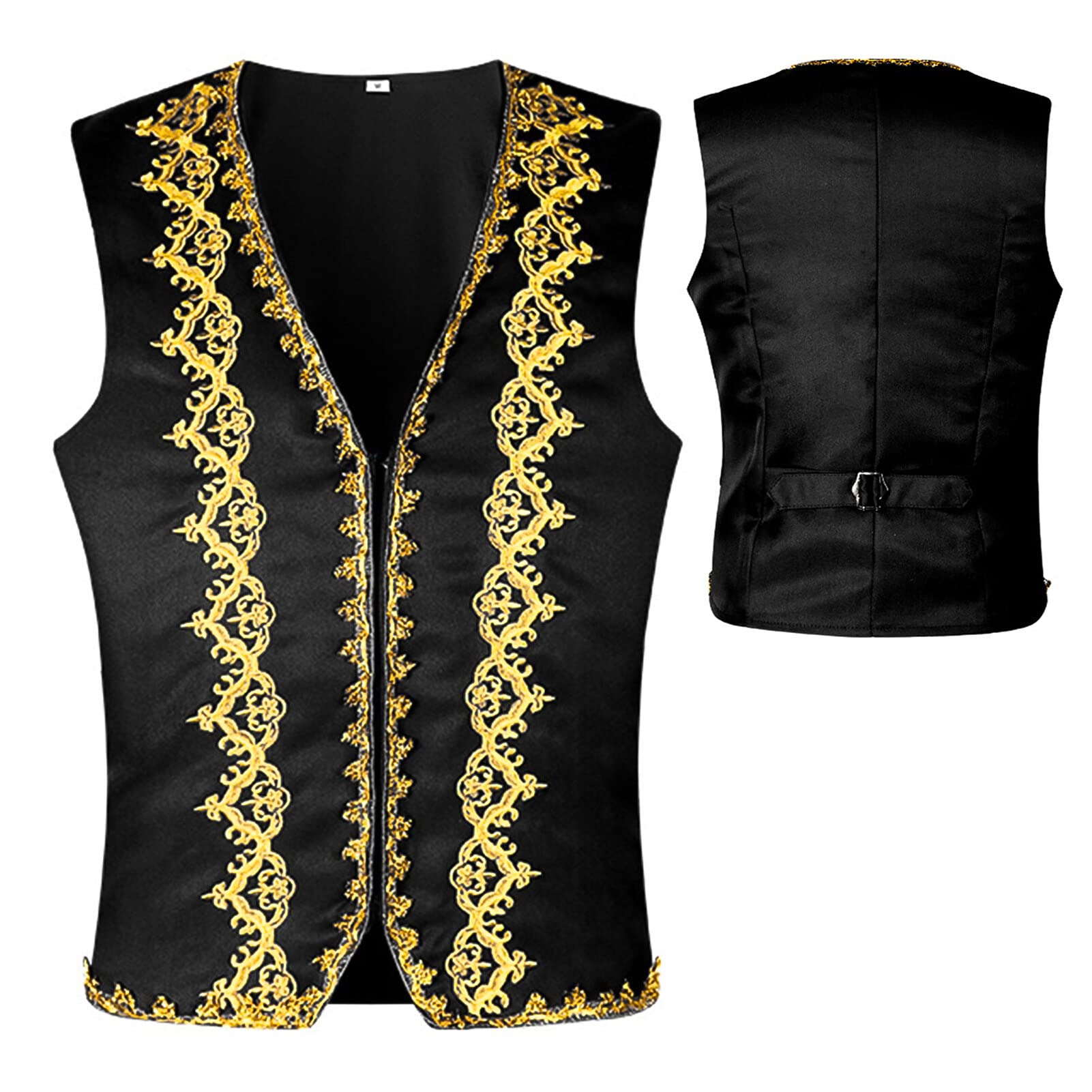 AIEOE Men's Medieval Renaissance Vest Costume Pirate Gothic Steampunk Waistcoat Classic Retro Halloween Costume Waistcoat Vest Fancy Dress Waistcoat