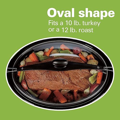 Miniatura 6 de Olla de cocción lenta extra grande de 10 cuartos de galón portátil con bloqueo de tapa color negro