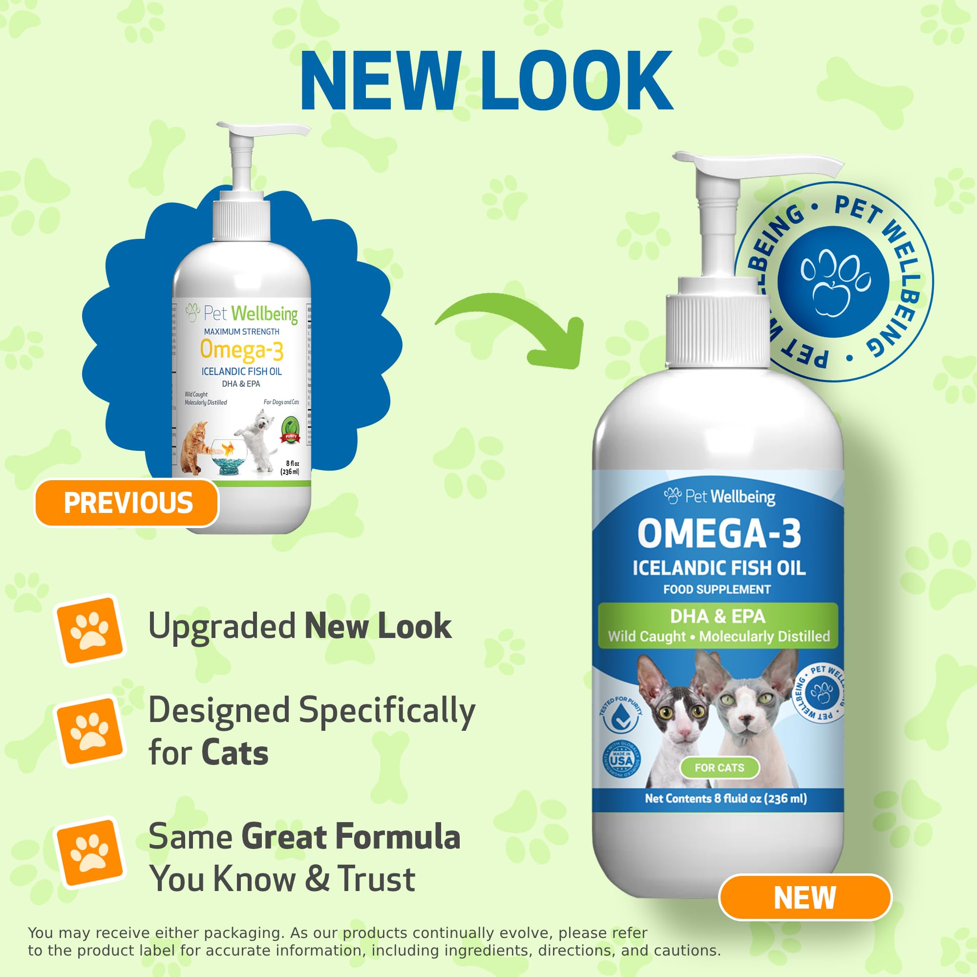 Pet Wellbeing Omega-3 Icelandic Fish Oil for Cats, Wild-Caught, Cold-Water Fish, Healthy Skin and Coat - Image 2