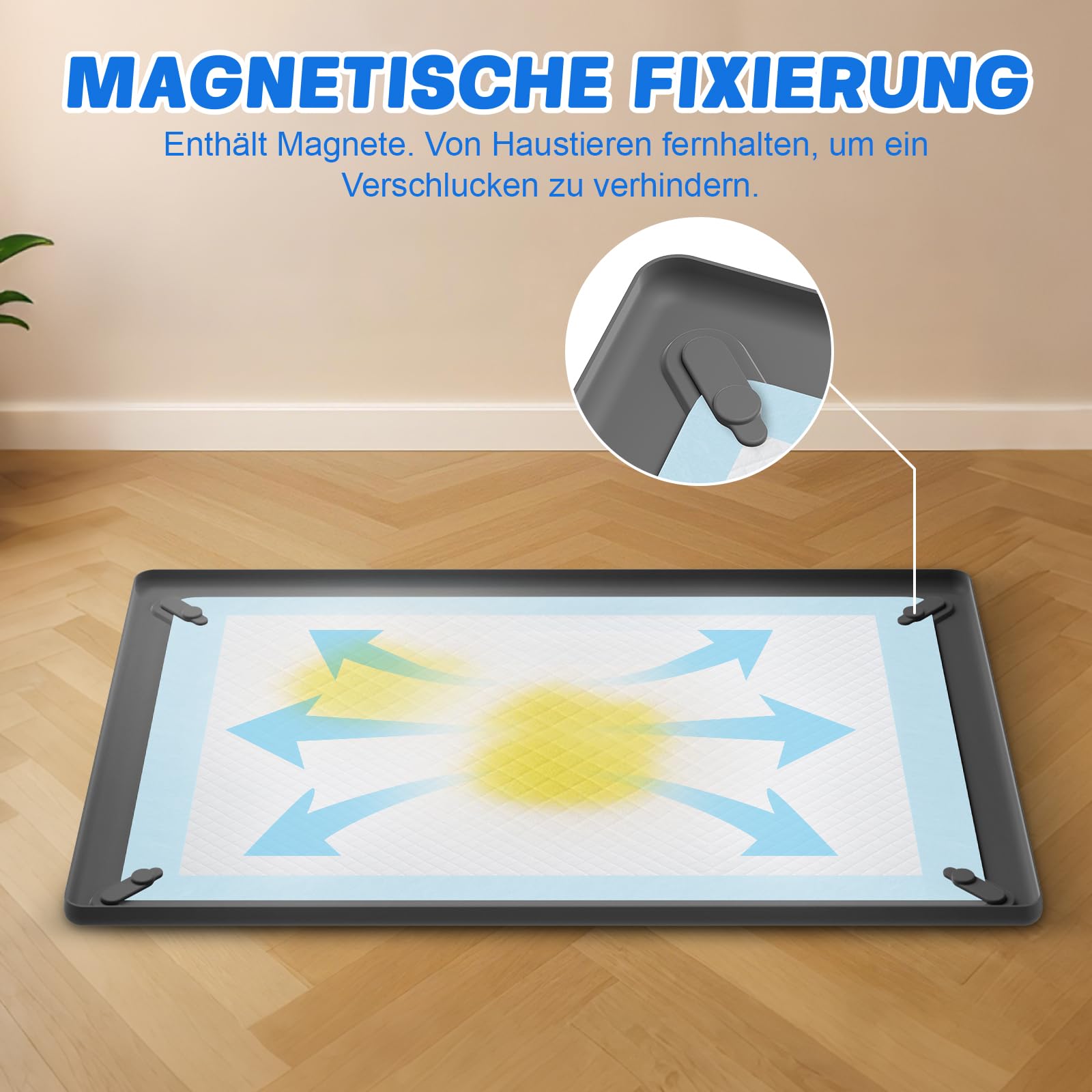 Grandi tappetini PIPI per cani 64 x 92 cm, 40 cuscinetti per allenamento per cani con tappetino in silicone antiscivolo, a 5 strati, ad asciugatura rapida