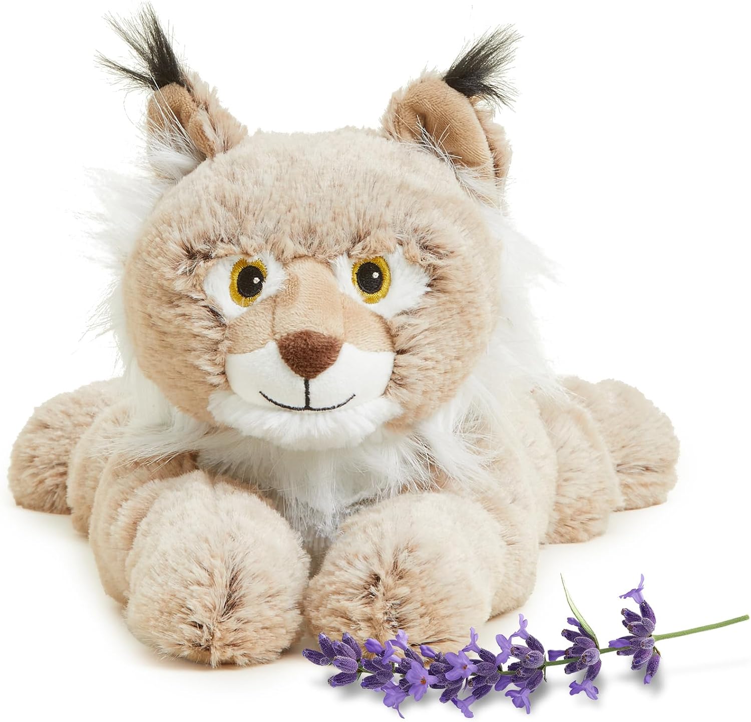 warmies Microwavable & Weighted Stuffed Animals, Bob Cat - Heated Stuffed Animal Plushie for Warmth & Comfort - Cute Soft Plush Toys for Boys, Girls, Babies & Toddlers