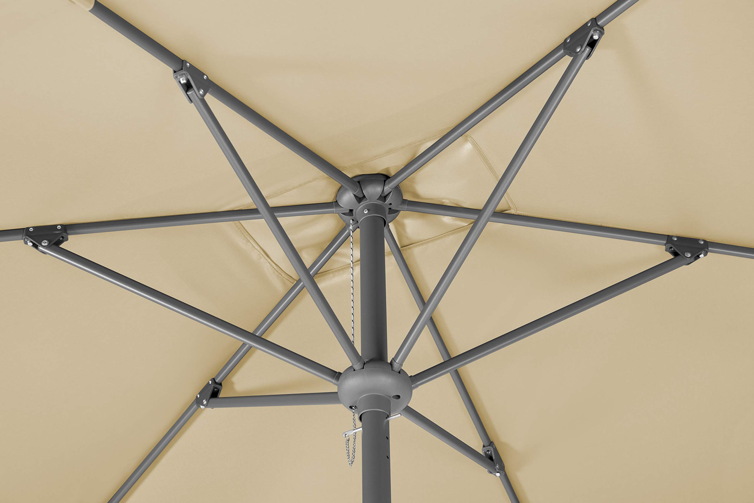 Schneider Sonnenschirm Tunis, natur, 270 x 150 cm rechteckig, 742-02, Gestell Stahl, Bespannung Polyester, 5.8 kg