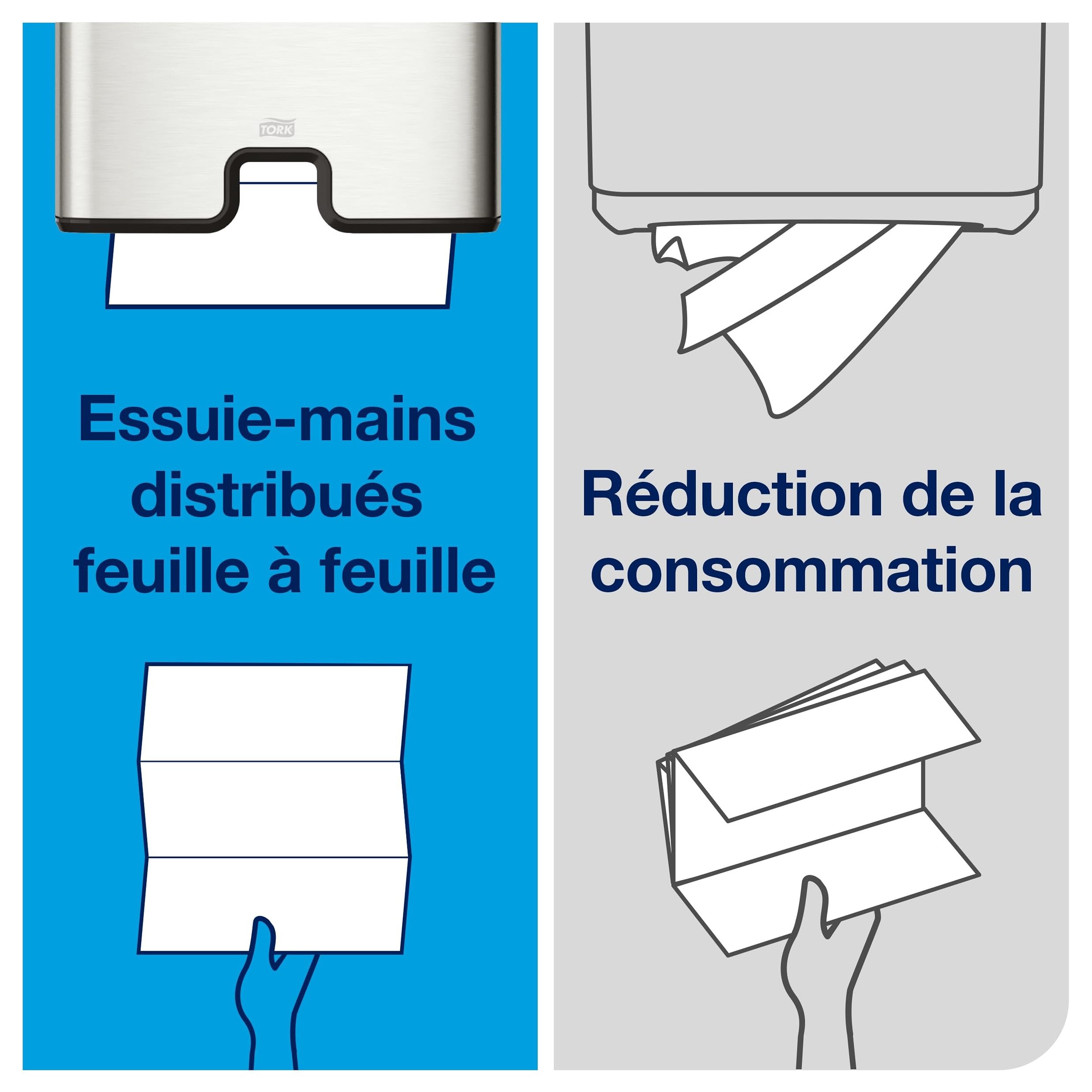 Tork Xpress Grands essuie-mains interfoliés blancs H2, Advanced, 2 plis, absorbants, 21 x 136 feuilles, 120399