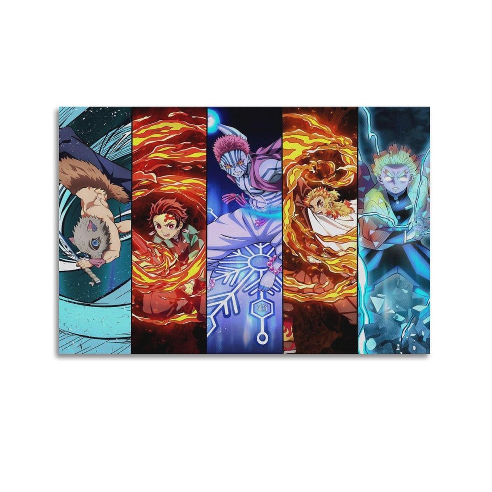 Poster Kokushibo Anime Demon Slayer - Art mural sur toile - Décoration Poster Kokushibo Anime Demon Slayer - Art mural sur toile - Décoration