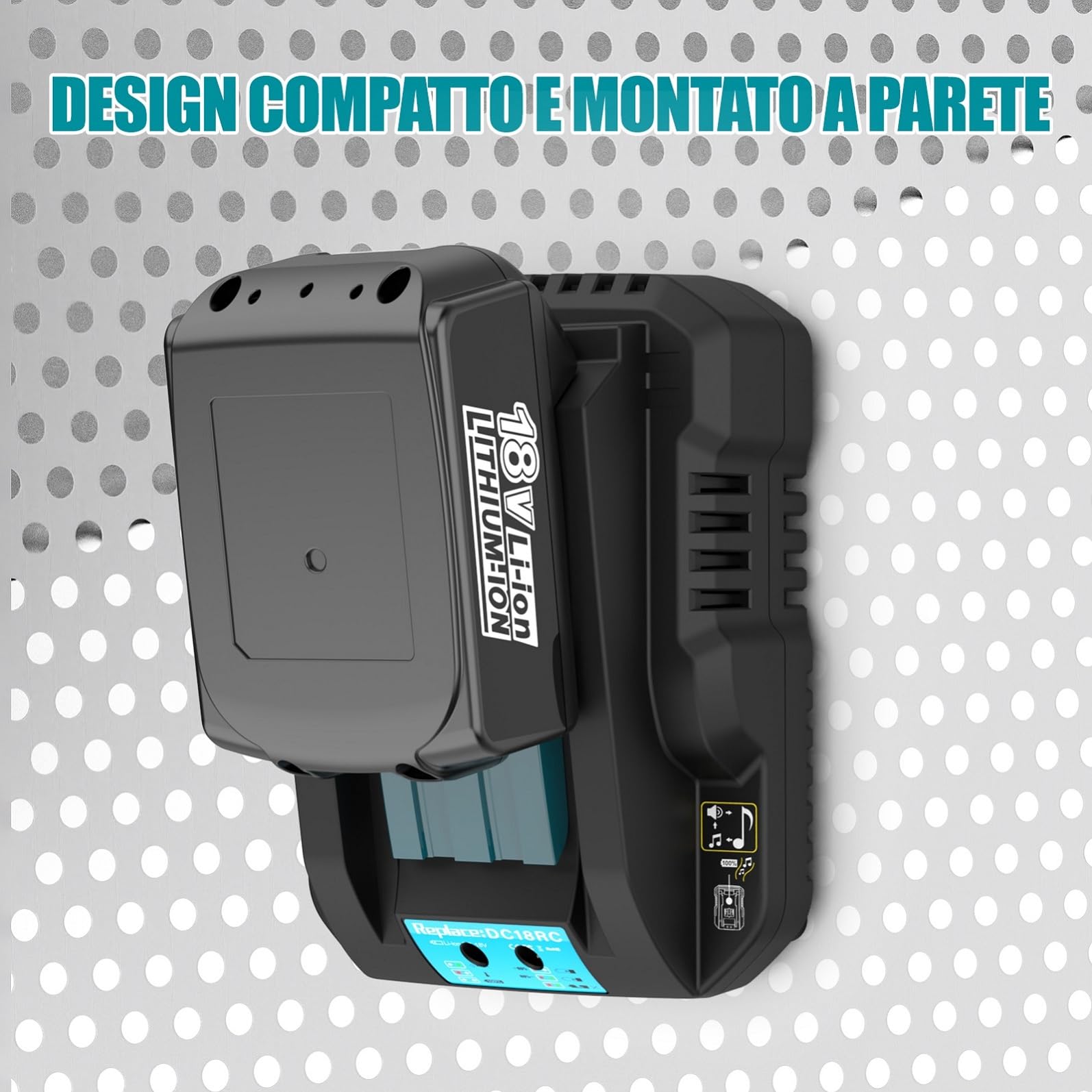 Caricatore da 14,4 ~ 18 V per Makita DC18RC 3 A, compatibile con batteria Makita 18 V BL1850 BL1850B BL1860