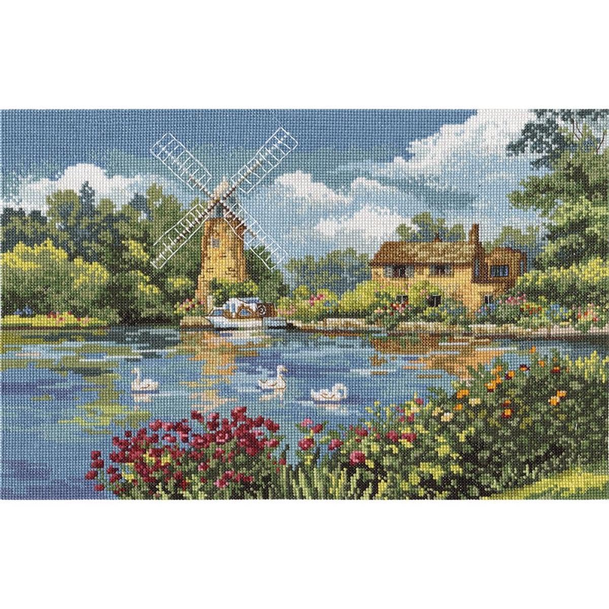 PANNA Kreuzstichset "Vorfrühling" - 24x24 Cm, Mit Garn, Stoff Und Nadel