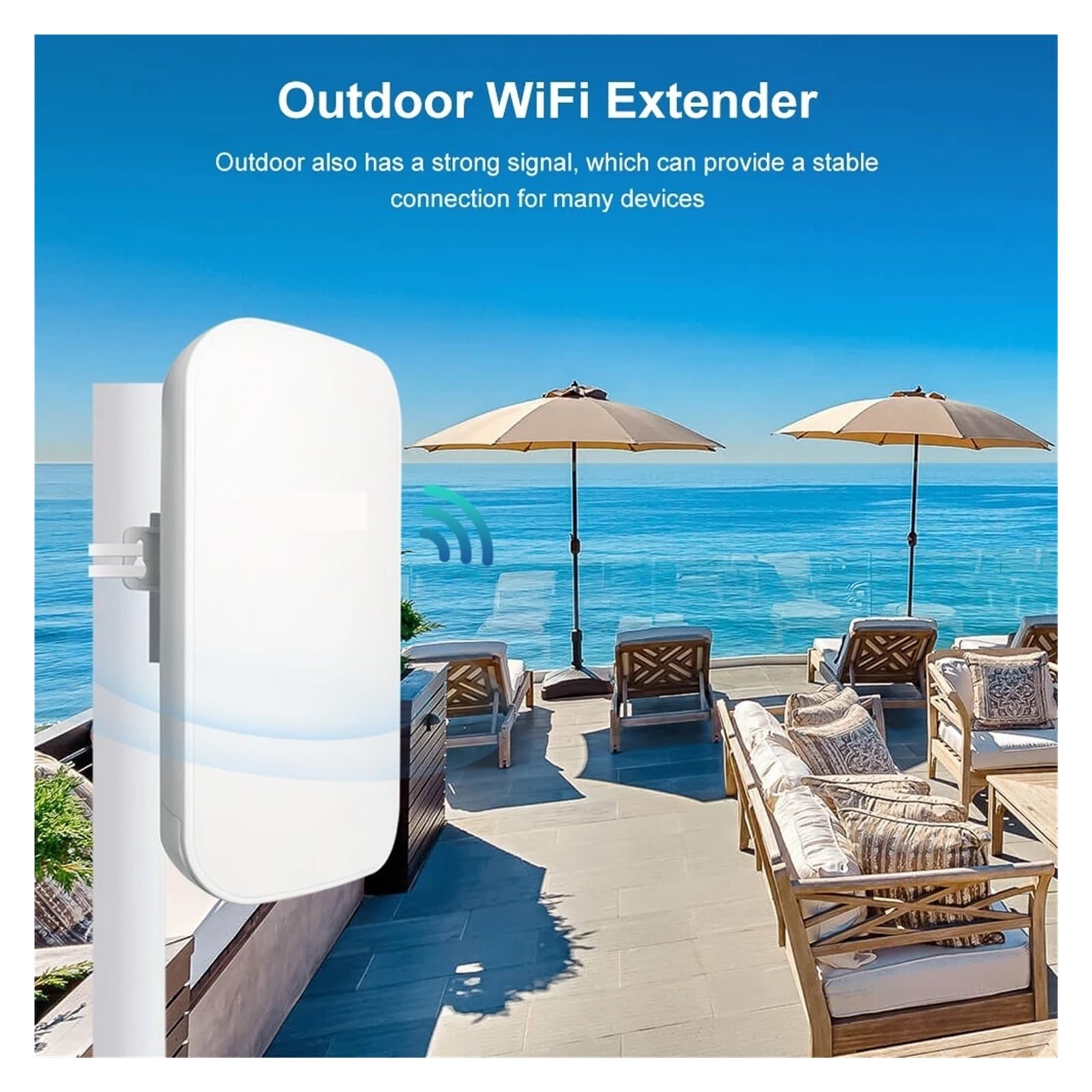 Amplificatore WiFi Da Esterno Resistente Alle Intemperie - Modalità Ripetitore/AP 1200 Mbps For Capannoni, Garage E Camper, Facile Installare Copertura più ampia