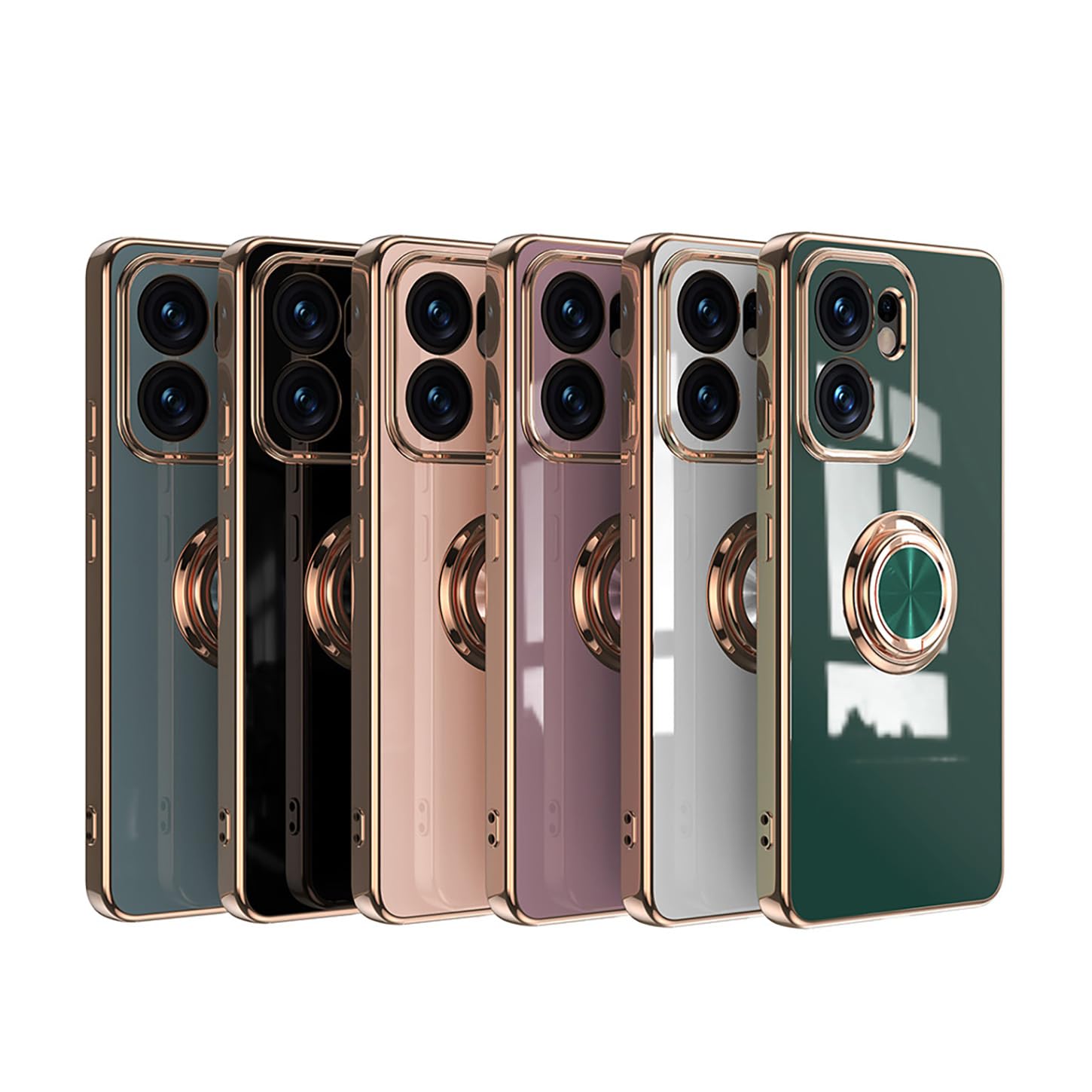 ILING Cover Per OPPO Reno 13 FS (13F 5G/4G): Custodia Antiurdo Con Anello Supporto 360° E Copriobiettivo Scorrevole - Texture Opaca Metallica Argento