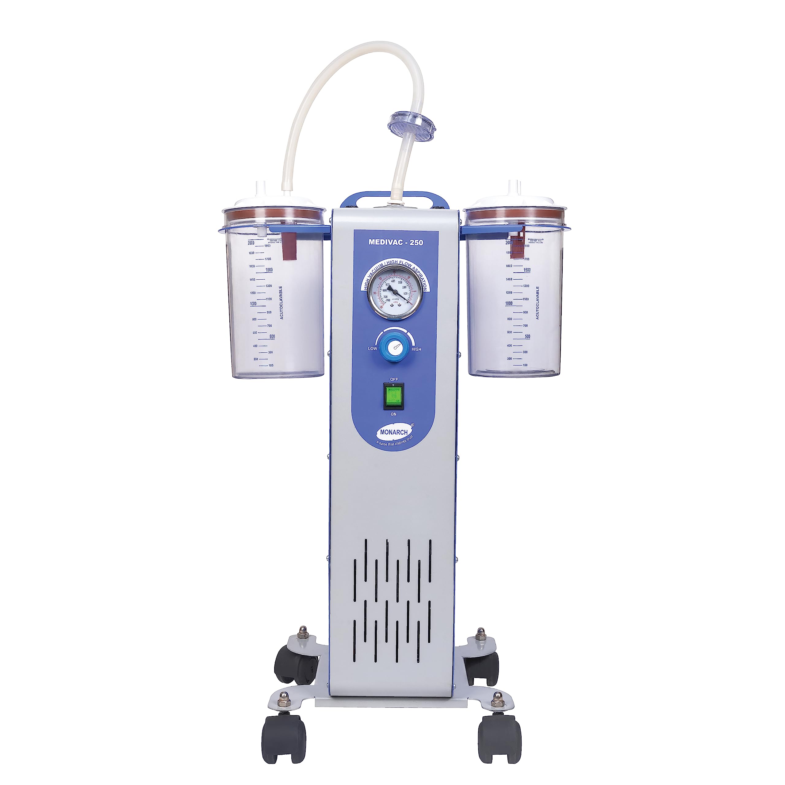 Monarch Medivac-250 Slim series Portable Suction Machine Unit with 2x2 Litre Jar for Home, Clinic, Dentist and Hospital (B0C9TW43CR) Amazon Price History, Amazon Price Tracker