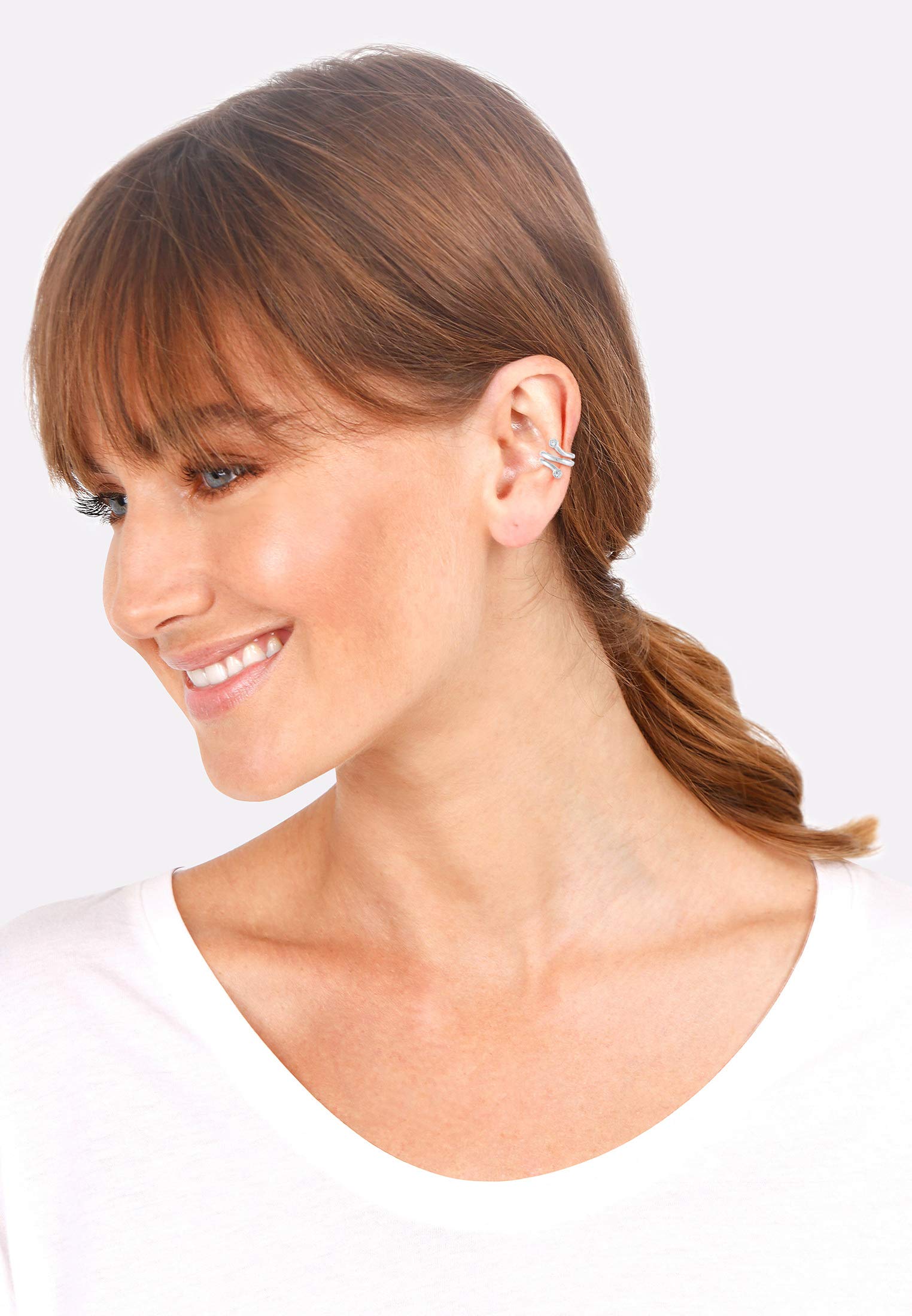 Elli Ohrringe Earcuff Ohrklemme Single Kristalle 925 Silber