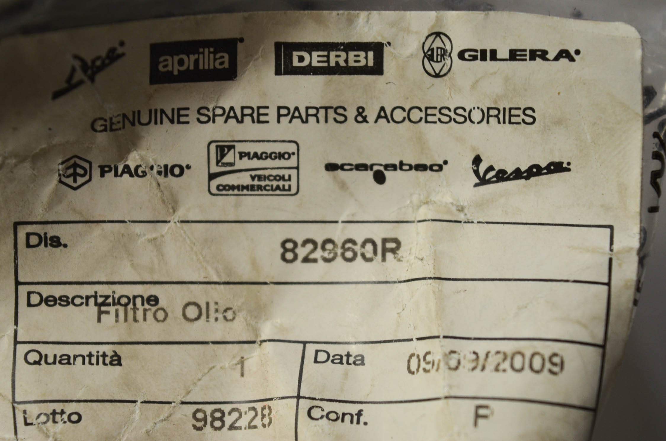 Filtro Olio Aprilia 82960R - Ricambio Originale Per Moto Stradali - Foto 11