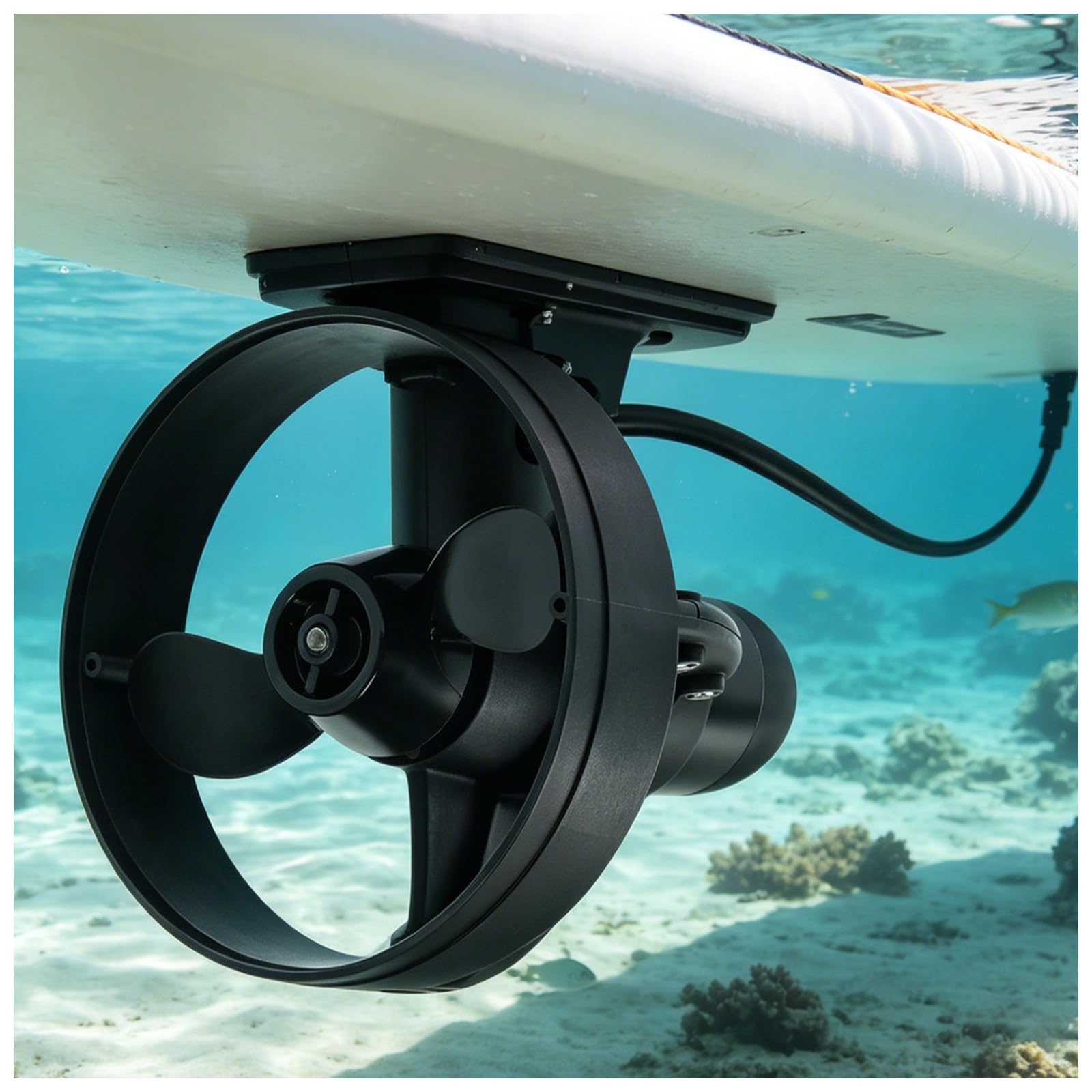 liuyunfeiGL Underwater Thruster for Boat Diving, 12V 18A 216W Electric Water Propulsion Motor, 20Ah Battery Powered, 3-4 km/h, 15cm Propeller, Paddle Board Kayak Surfboard Electric Fin