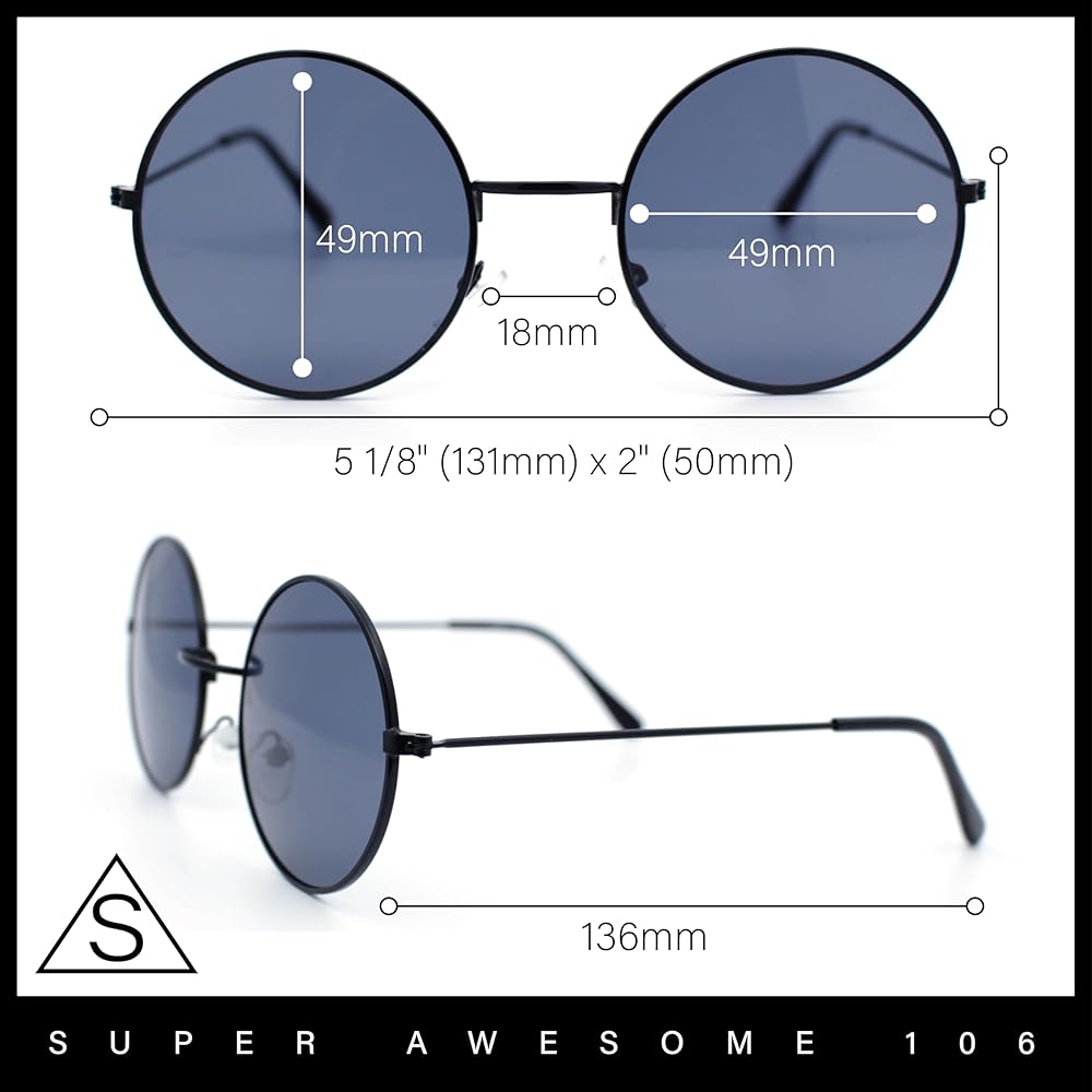 Amazon.com: SA106 Retro Vintage Flat Color Circle Round Lens
