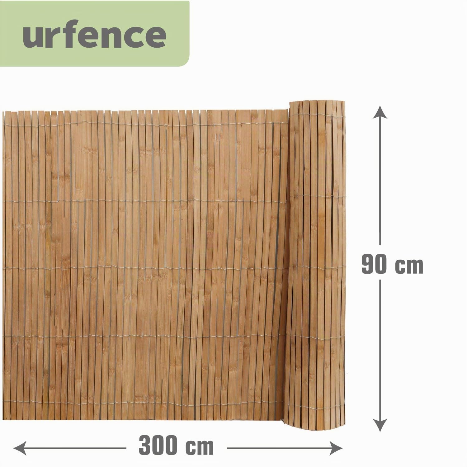 UrFence Ton Oasis : 90x300 Brise Vue Bambou Balcon - Panneau Naturel Exterieur Terrasse Jardin - Occultant Coupe Vent Canisse Cloture Separation Cache Soleil Roseau Mur Terrasse Deco Outdoor