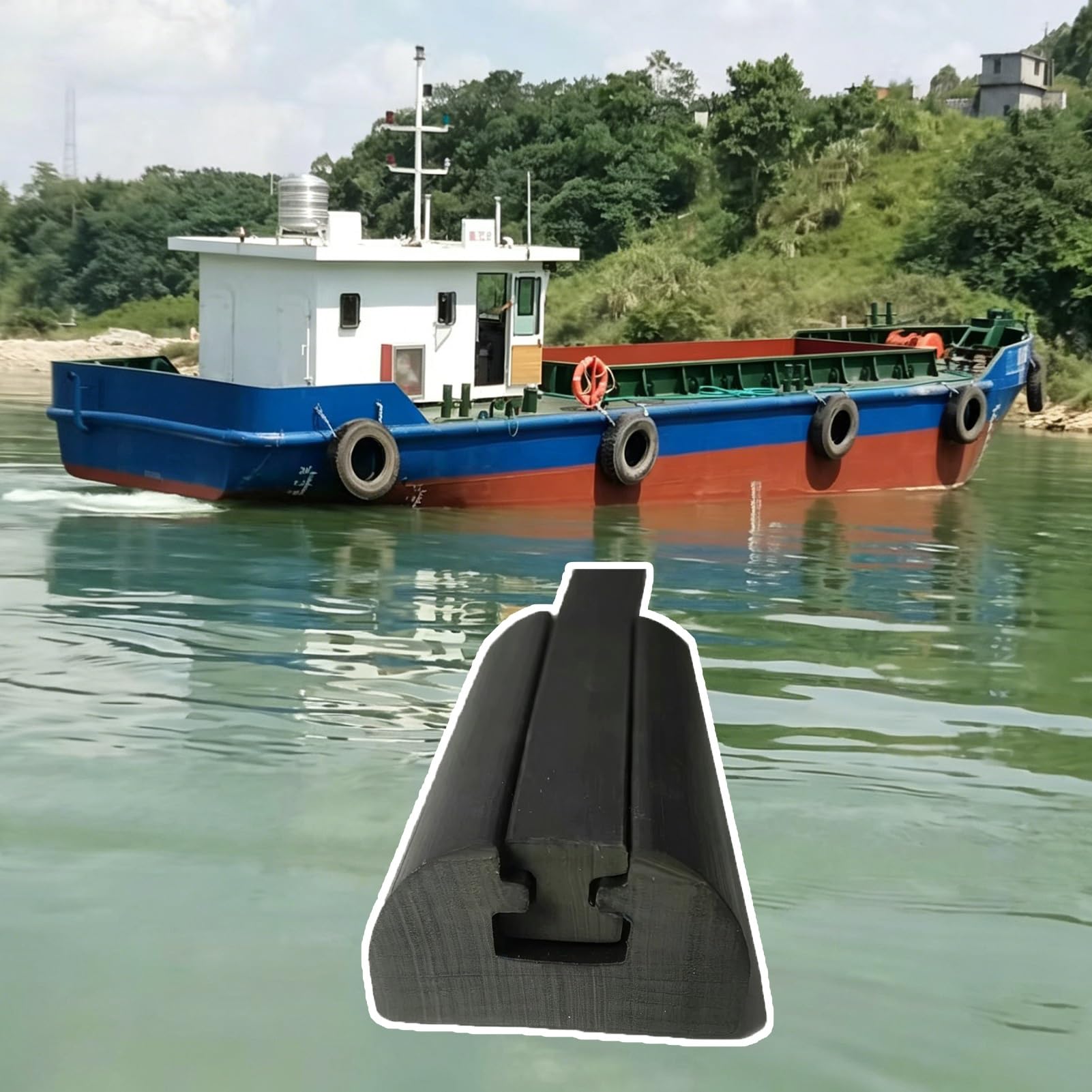 Bobina di bordo resistente per binario di sfregamento, kit di ricambio per parafango barca, paraurti in gomma resistente alle intemperie per attracco, lunghezza 16 m, larghezza 5 cm