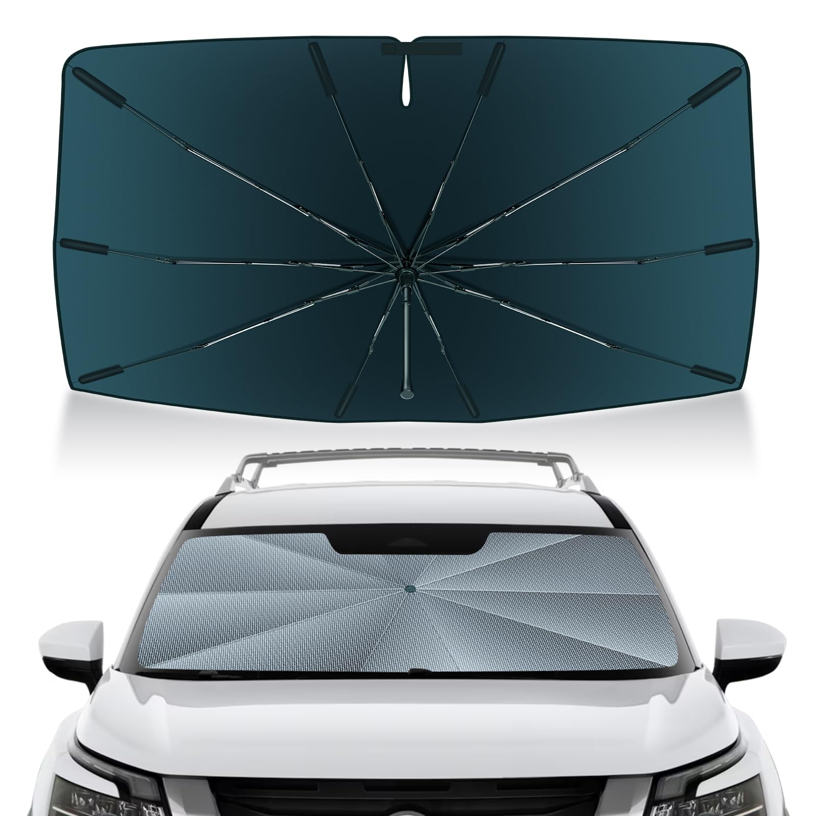 Autorder Windshield Sun Shade Umbrella for 2022-2025 2026 Nissan Pathfinder Accessories,Upgraded Ice Crystal Material,Easy Setup Umbrella Sunshade for Car Windshield,100% Sun Blocking