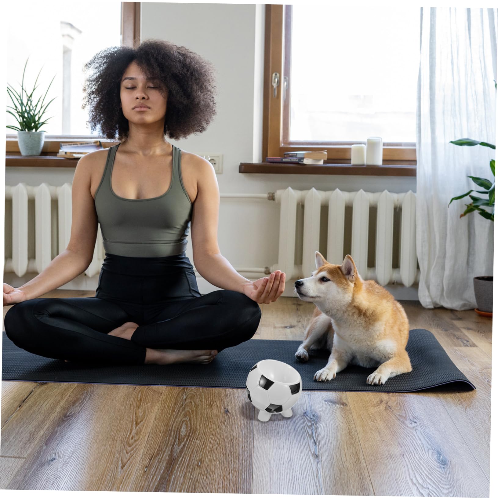 Ciotola per Animali a Tema Calcio in Ceramica per Cane e Gatto | Base Ampia, Finitura Liscia, Facile da Lavare, Adatta a Pappa e Acqua per Cuccioli