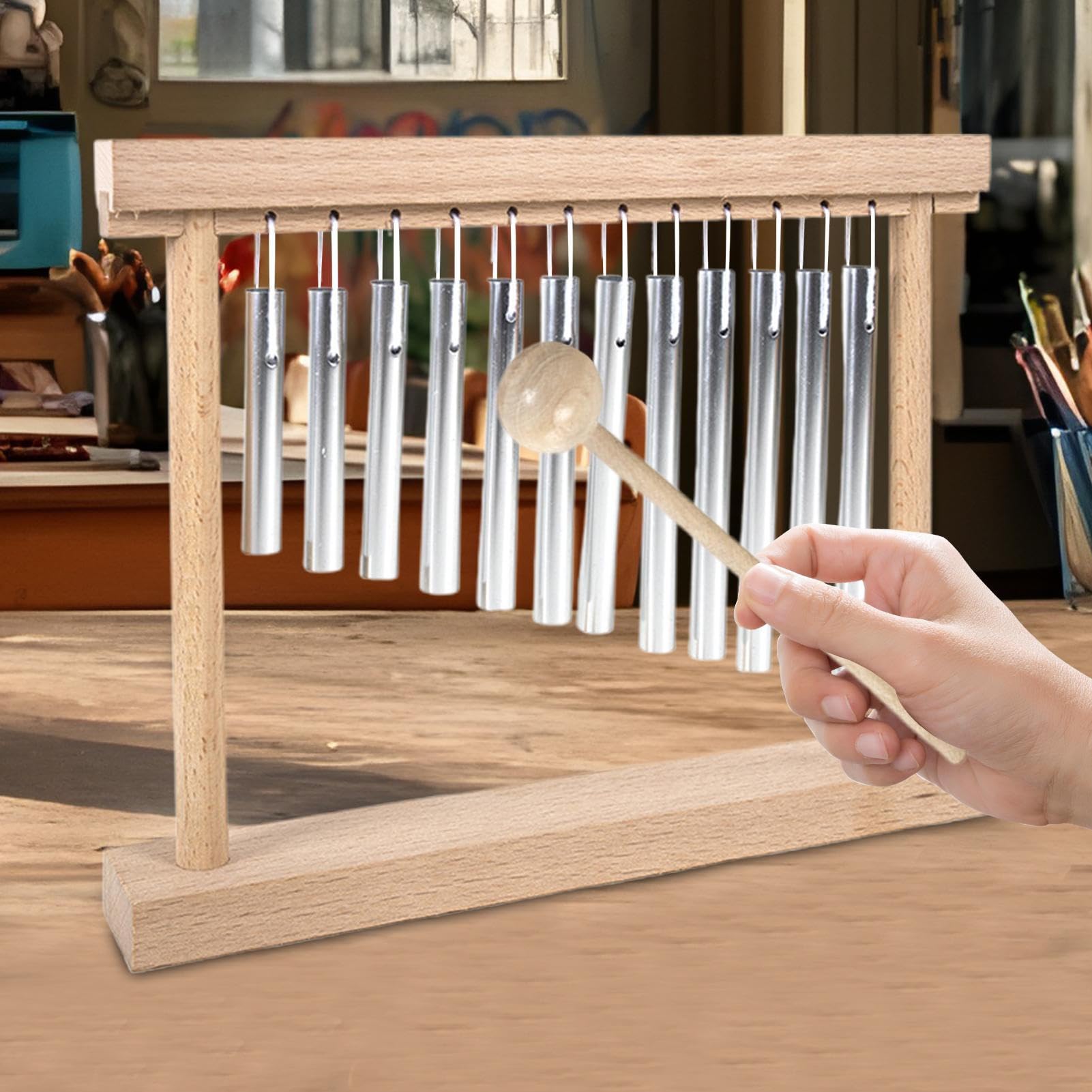 Instrument de carillon précis collaboratif amusant éducatif débutant | Carillon éducatif pour famille, salle de classe, yoga, intérieur, jardin, école, temple pour femmes et hommes
