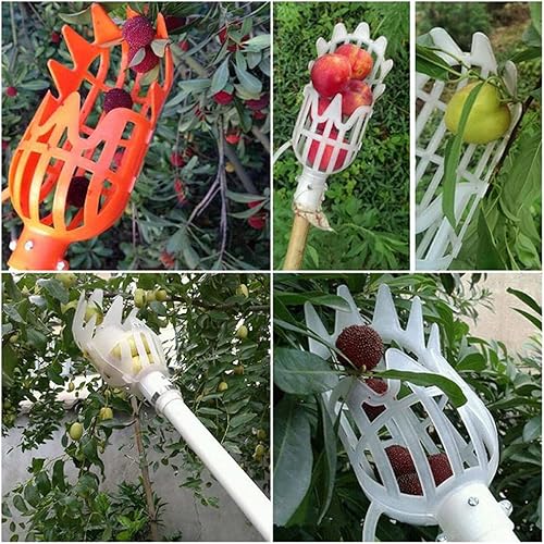 Miniatura 4 de JCBIZ Recogedor de frutas de color naranja 7.9x4.1 in plástico Jardinería cesta recogedor de bayberry para manzana, pera, melocotón, cosecha,