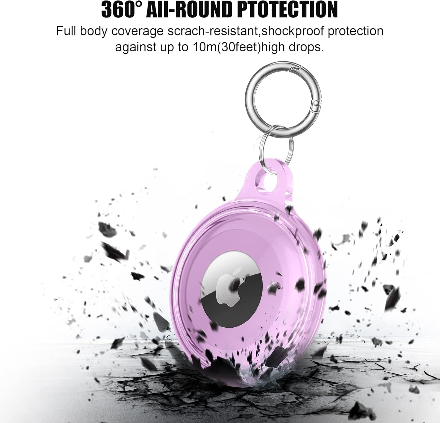 supfine waterproof airtag holder with keychain4 pack air tag coverprotective anti scratchshockproof tracker case with loop key ring for apple ai