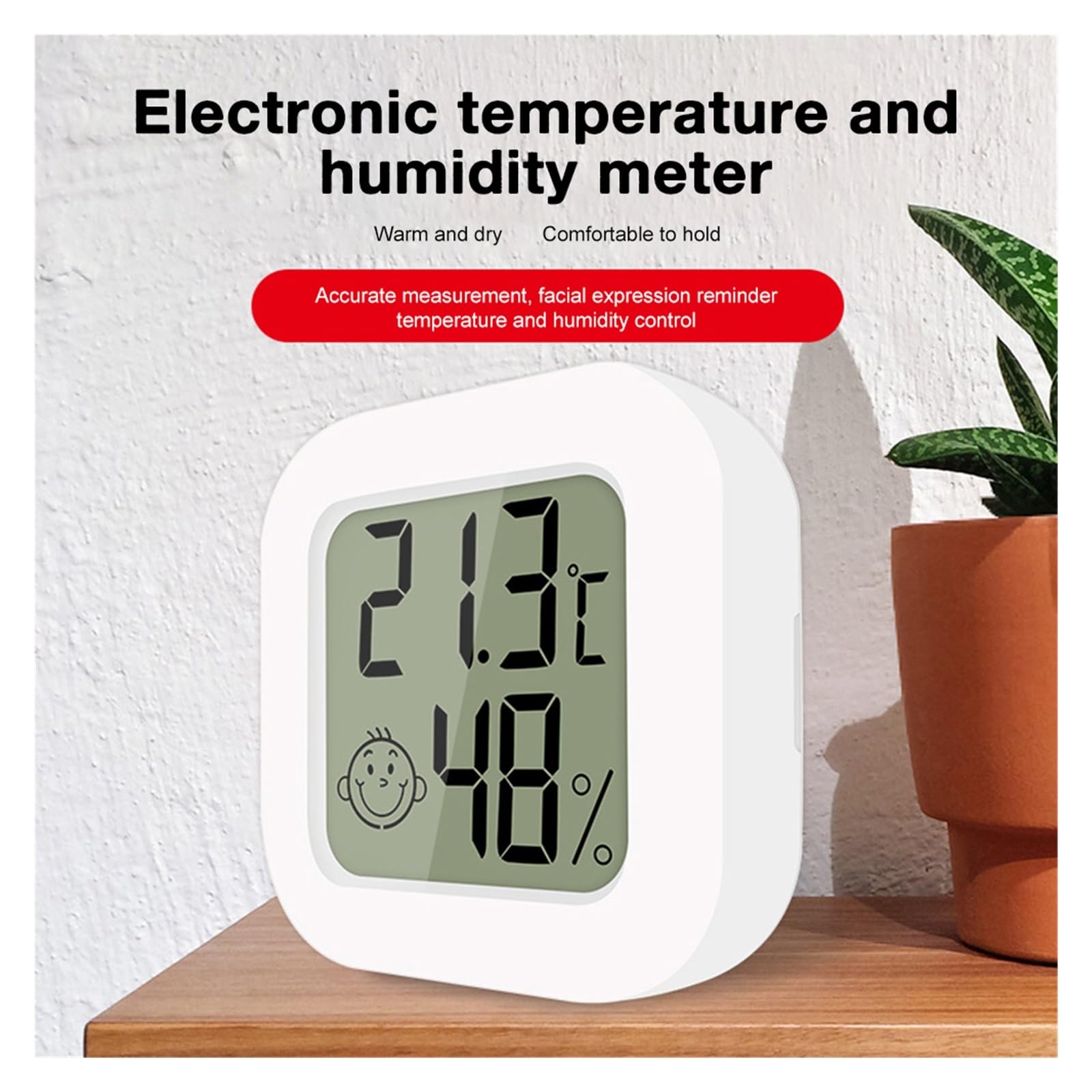Termómetro Digital LCD higrómetro para Interiores, medidor electrónico de Temperatura y Humedad, Sensor, estación meteorológica doméstica, edición estándar-02