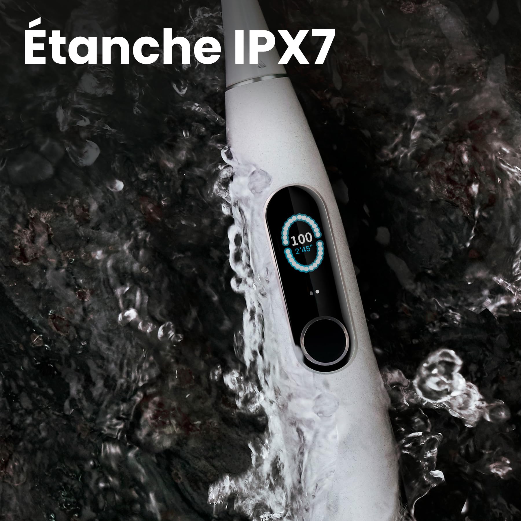 Oclean X Pro Elite Brosse à Dents Électrique, Écran Tactile Intelligent Silencieux 45db, 4 Modes & 32 Niv d'intensité, 35 Jours d'autonomie, Minuteur et APP, IPX7, Gris Cadeau Noël