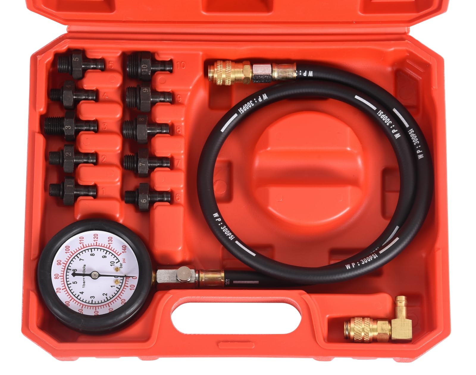 DHA Testeur de Compression pour Moteur à Essence, Testeur de Pression d'huile, Kit de Testeur de Pression d'huile 0-10 Bar
