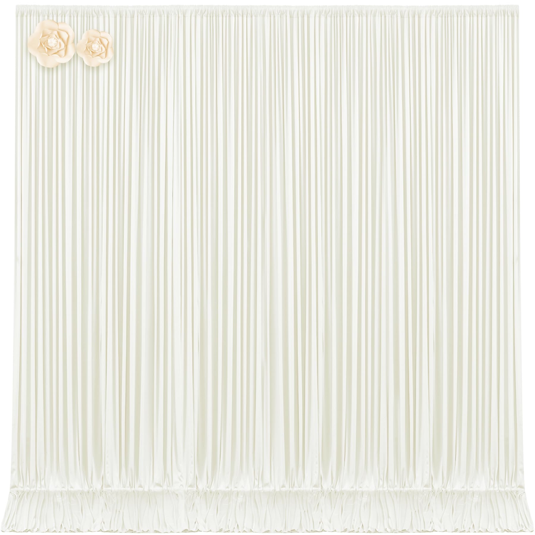 10x12 Ivory Backdrop Curtains for Wedding Party Wrinkle Free Backdrops Curtain Drapes Fabric Decorations Photo Back Drop Cloth for Baby Shower Photography Stage Reception 5ft x 12ft,2 Panels