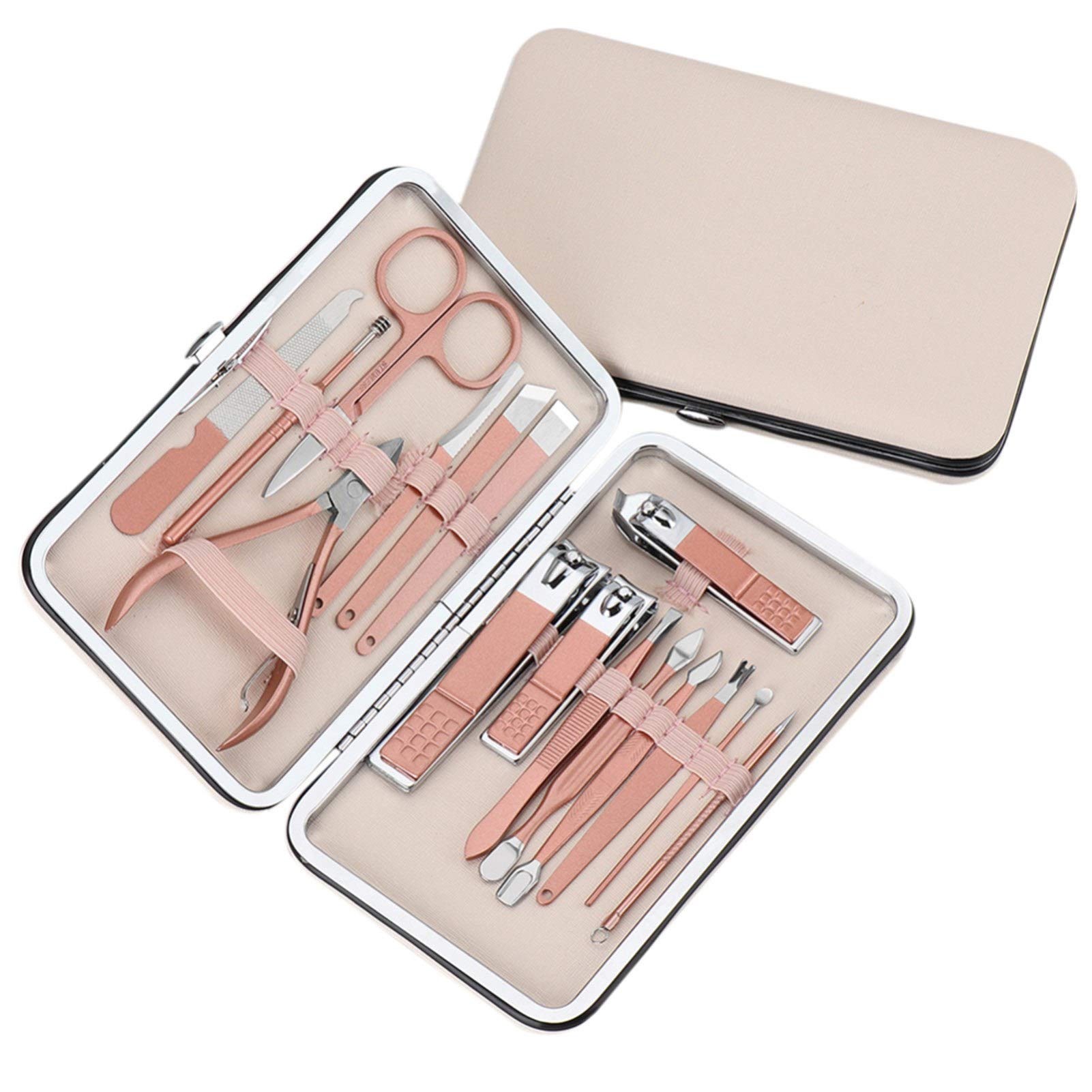 Coupe-ongles en acier inoxydable KANUZ : kit 16 pièces pour manucure quotidienne à la maison