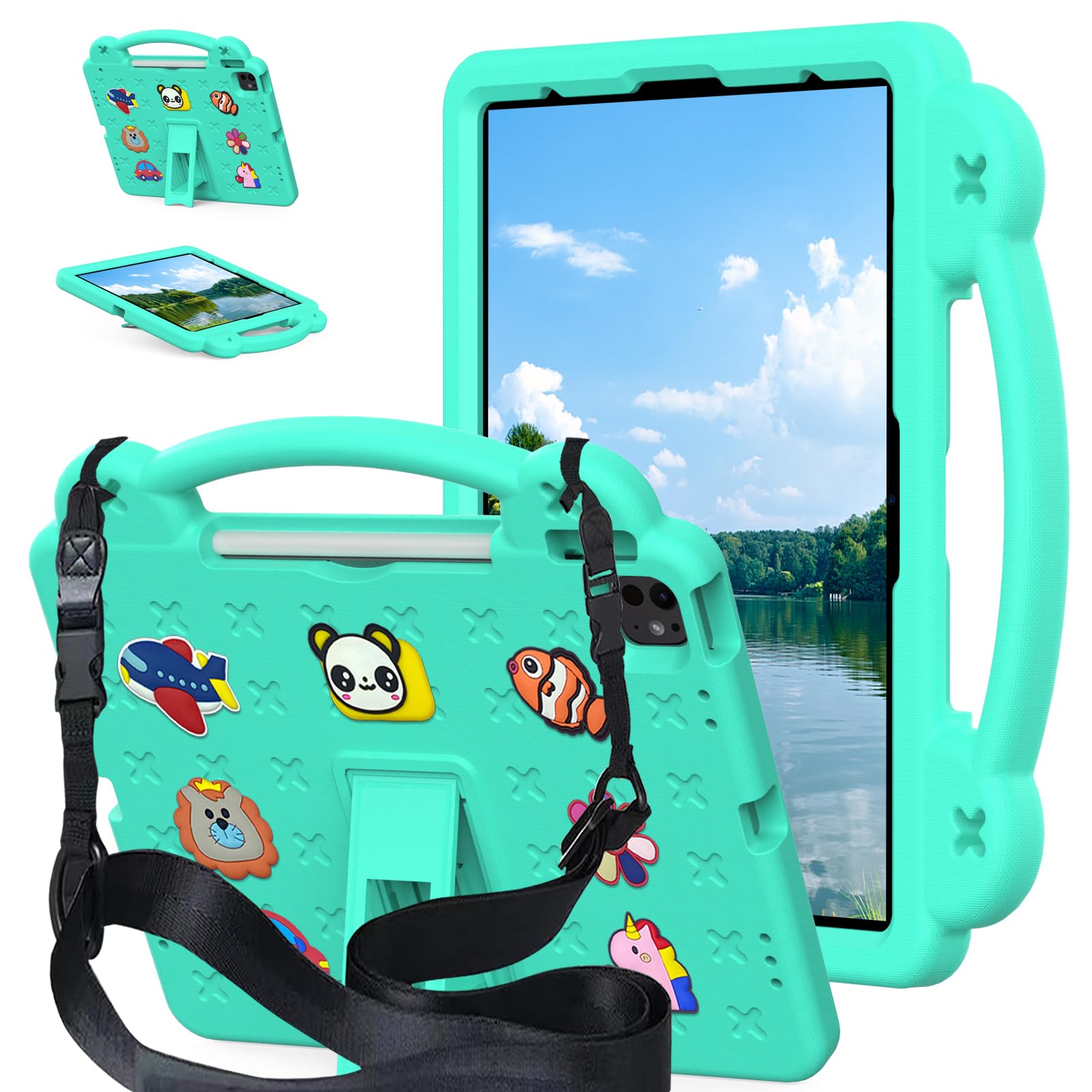 Hülle Für DOOGEE T30 Pro Tablet 11 Zoll – Stoßfeste Silikonhülle Mit Standfuß, Blau