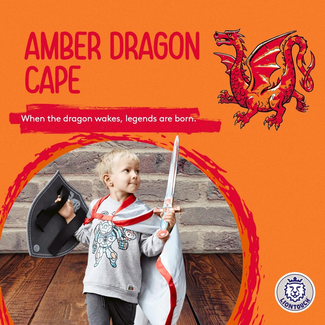 Liontouch - Amber Dragon Knight Cape | 3-8 Years - One Size Fits All | Medieval Pretend Play Toy Cloak for Boys Ready for Adventure | Roleplay, Dress Up, Fancy Dresses & Royal Costumes for Kids - Image 2